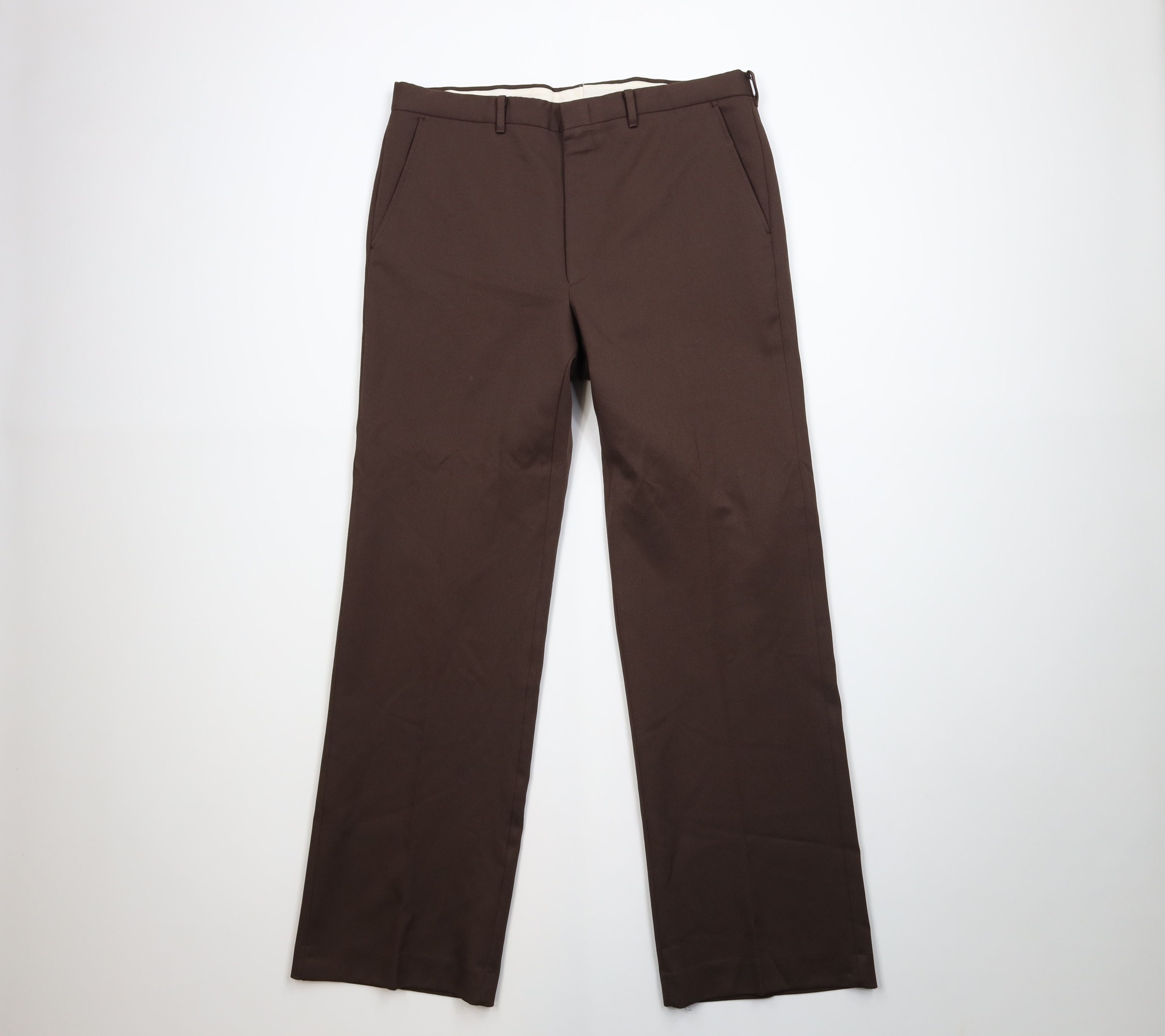 Vintage Vintage 70s Streetwear Flared Wide Leg Chino Pants Brown USA Size US 36 / EU 52 - 1 Thumbnail