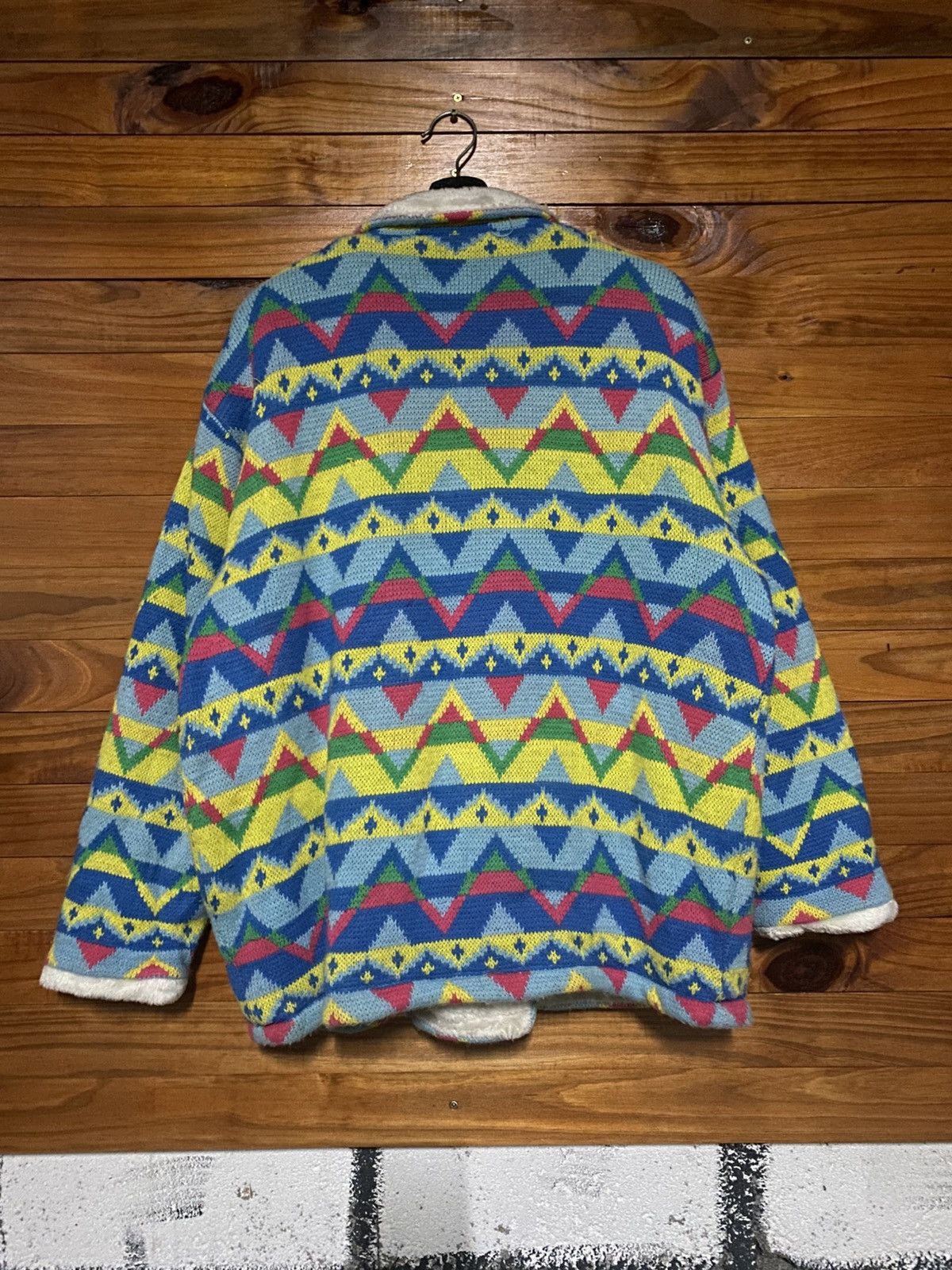 Vintage Harvy Club Collection Sports Geometric Knit Jacket