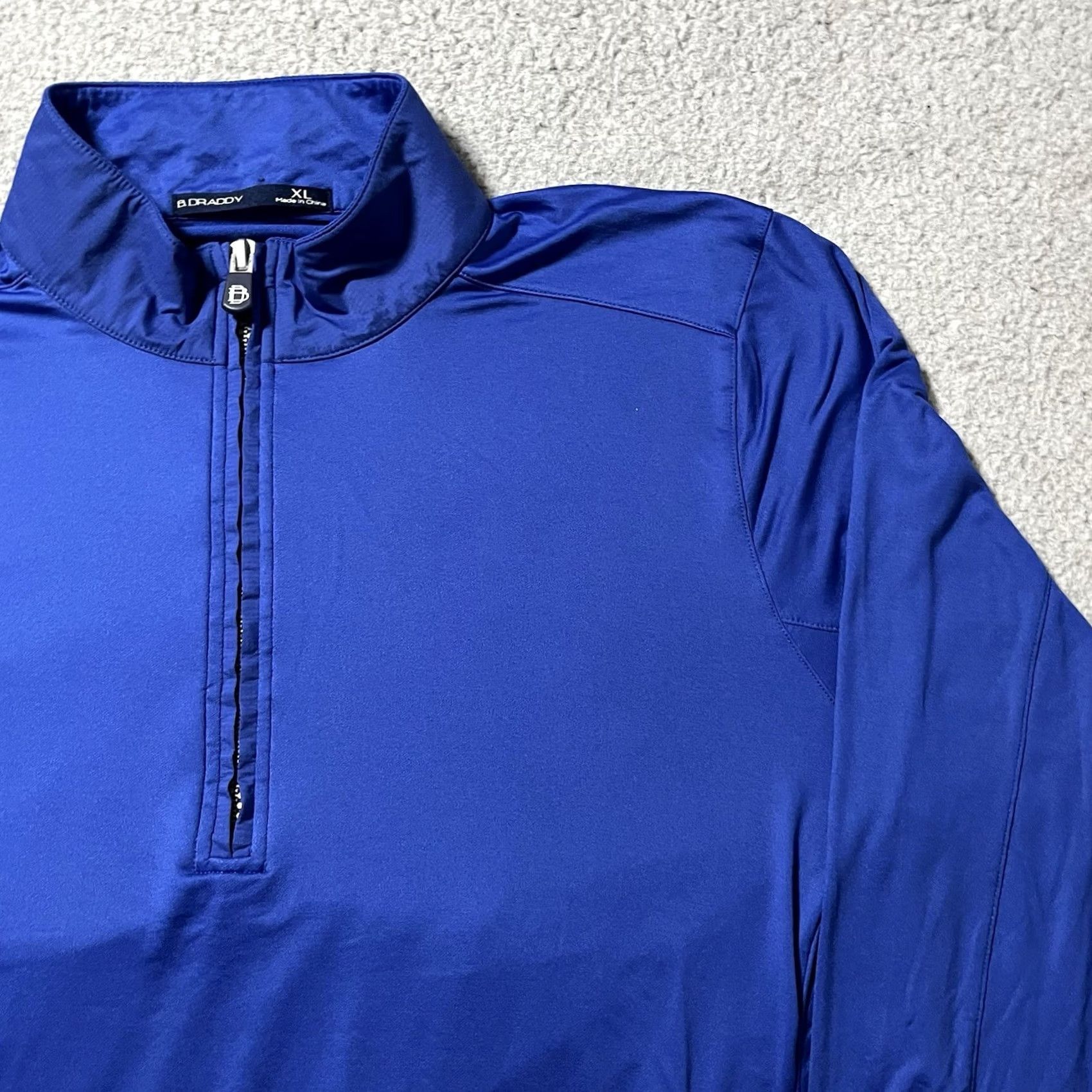 Vintage B. Draddy 1/4 Zip Pullover Mens XL Performance Golf Stretch Pocket Long Sleeve Blue Size US XL / EU 56 / 4 - 6 Thumbnail