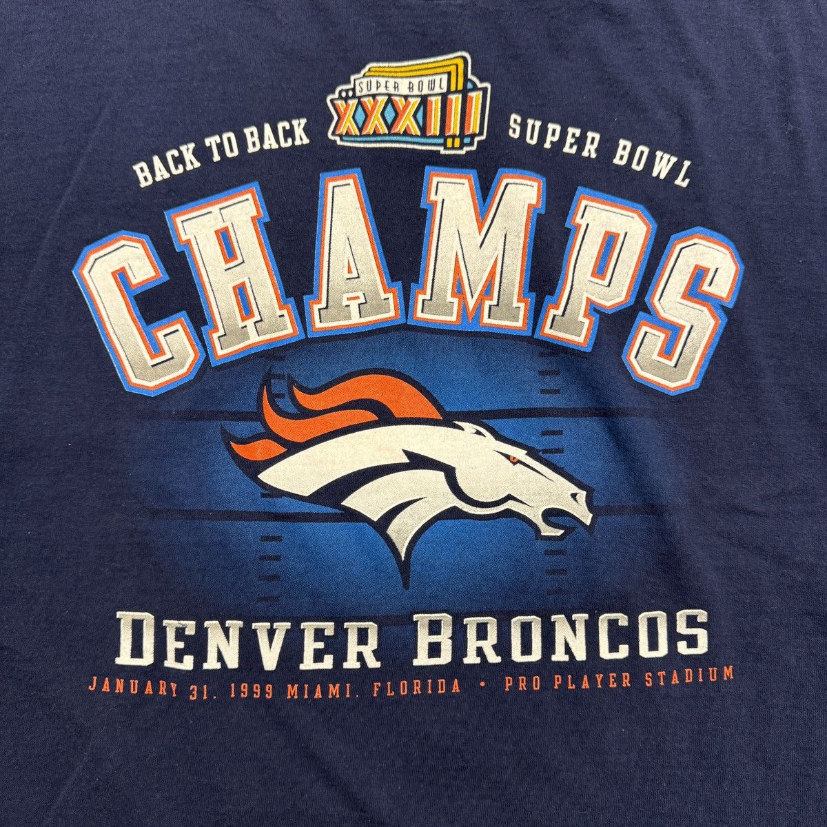 NFL × Vintage Vintage Fruit Of The loom Denver Broncos Super Bowl Shirt Size US XL / EU 56 / 4 - 3 Thumbnail