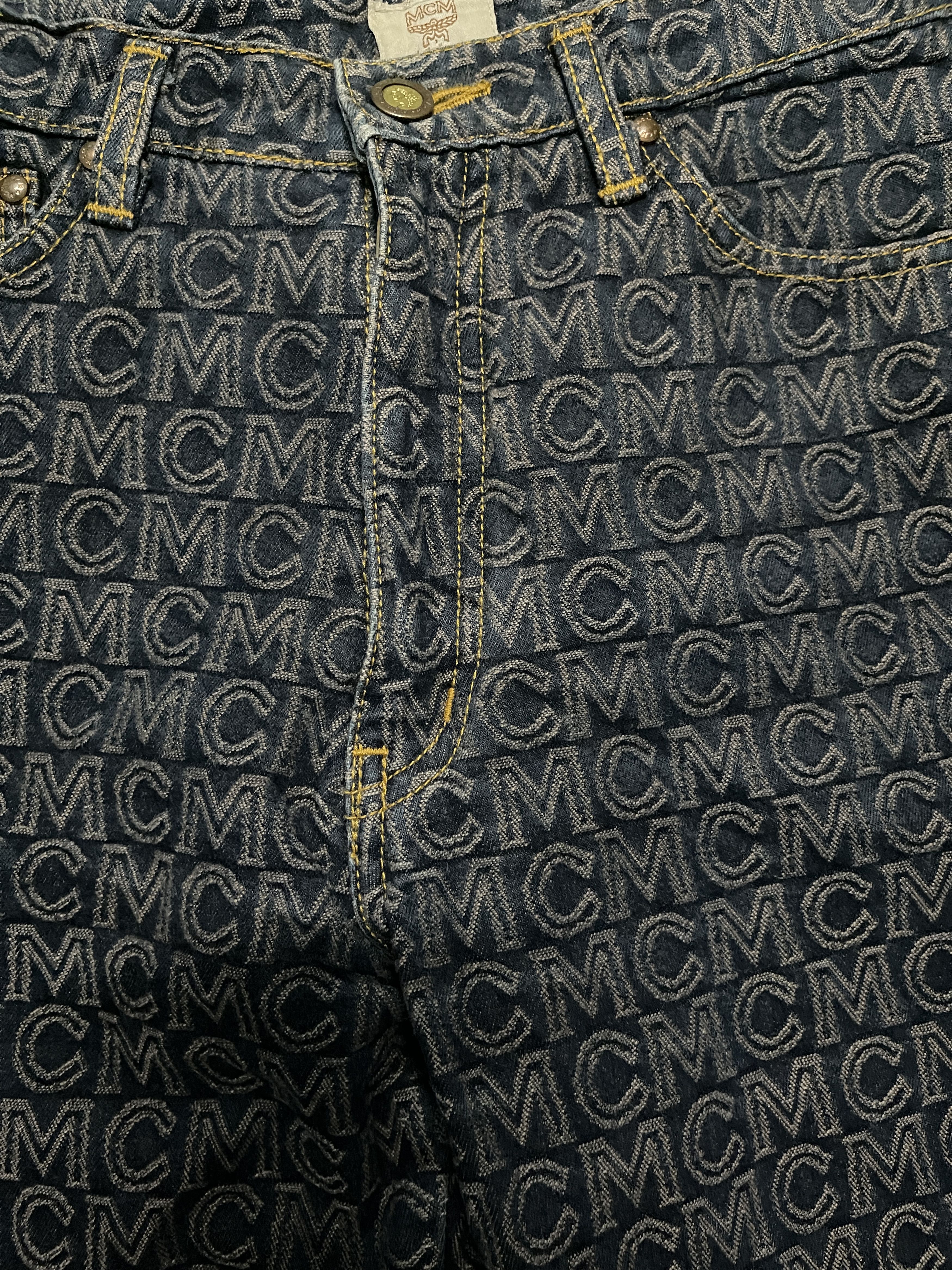 Designer × MCM Vintage MCM Legere Monogram Blue Jeans 1990 Size 26" / US 2 / IT 38 - 5 Thumbnail