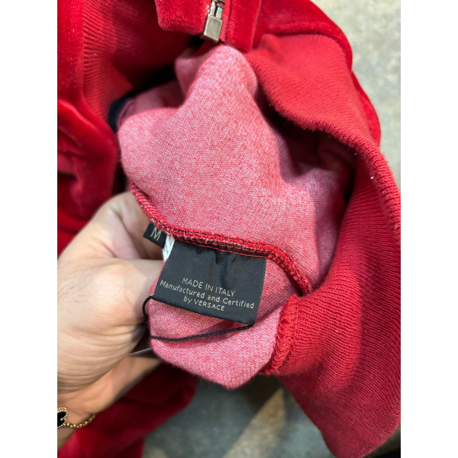 Versace Versace Velour Zip Up Red Used Medium Size US M / EU 48-50 / 2 - 5 Thumbnail