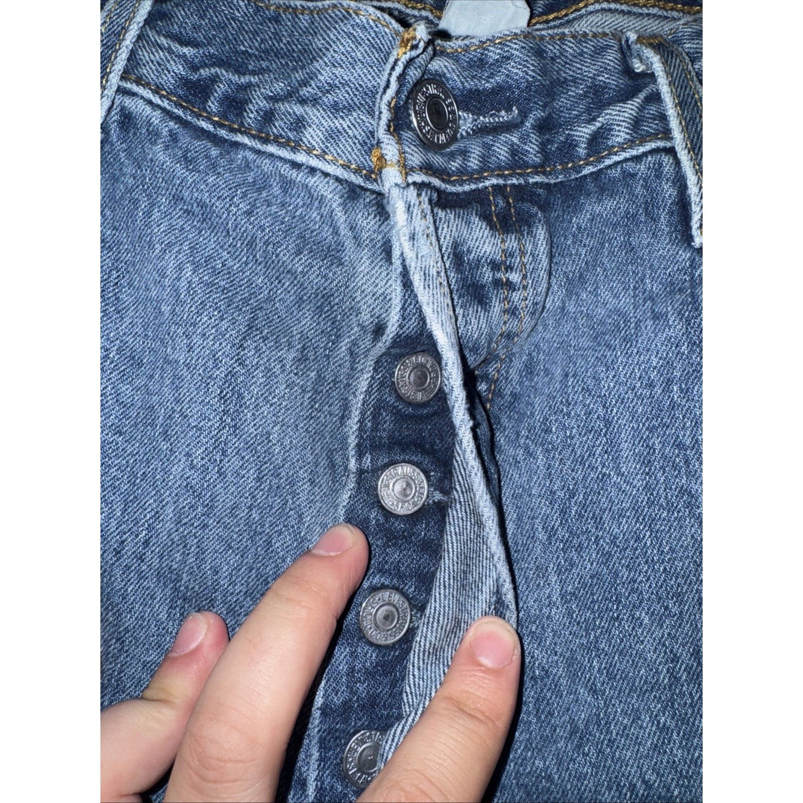 Levi's × Vintage Vintage Levi’s 501 Jeans Distressed Button Fly Straight Leg Size US 36 / EU 52 - 7 Thumbnail