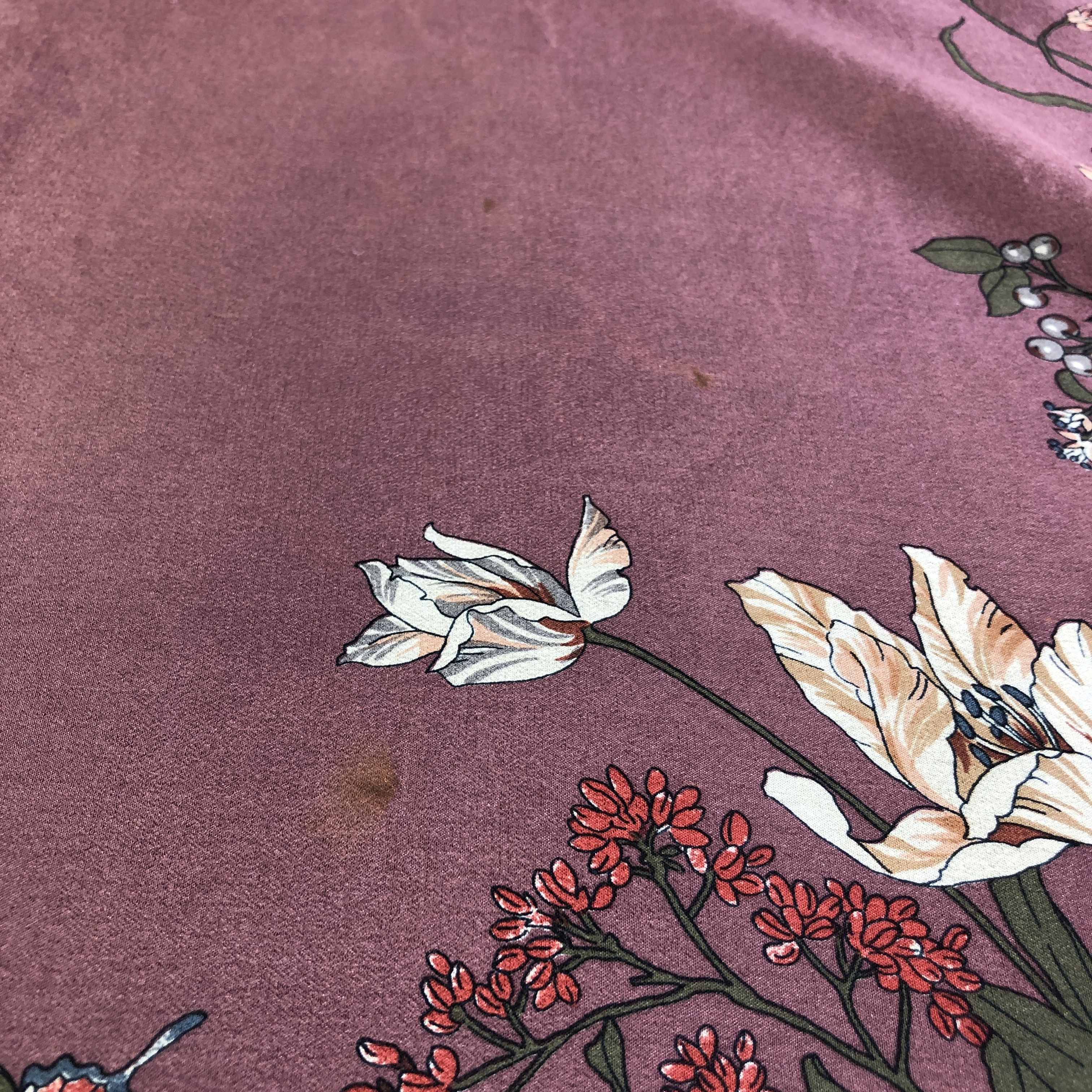 Vintage Belle Mariee Floral Hand Rolled Silk Scarf M968 Size ONE SIZE - 12 Thumbnail