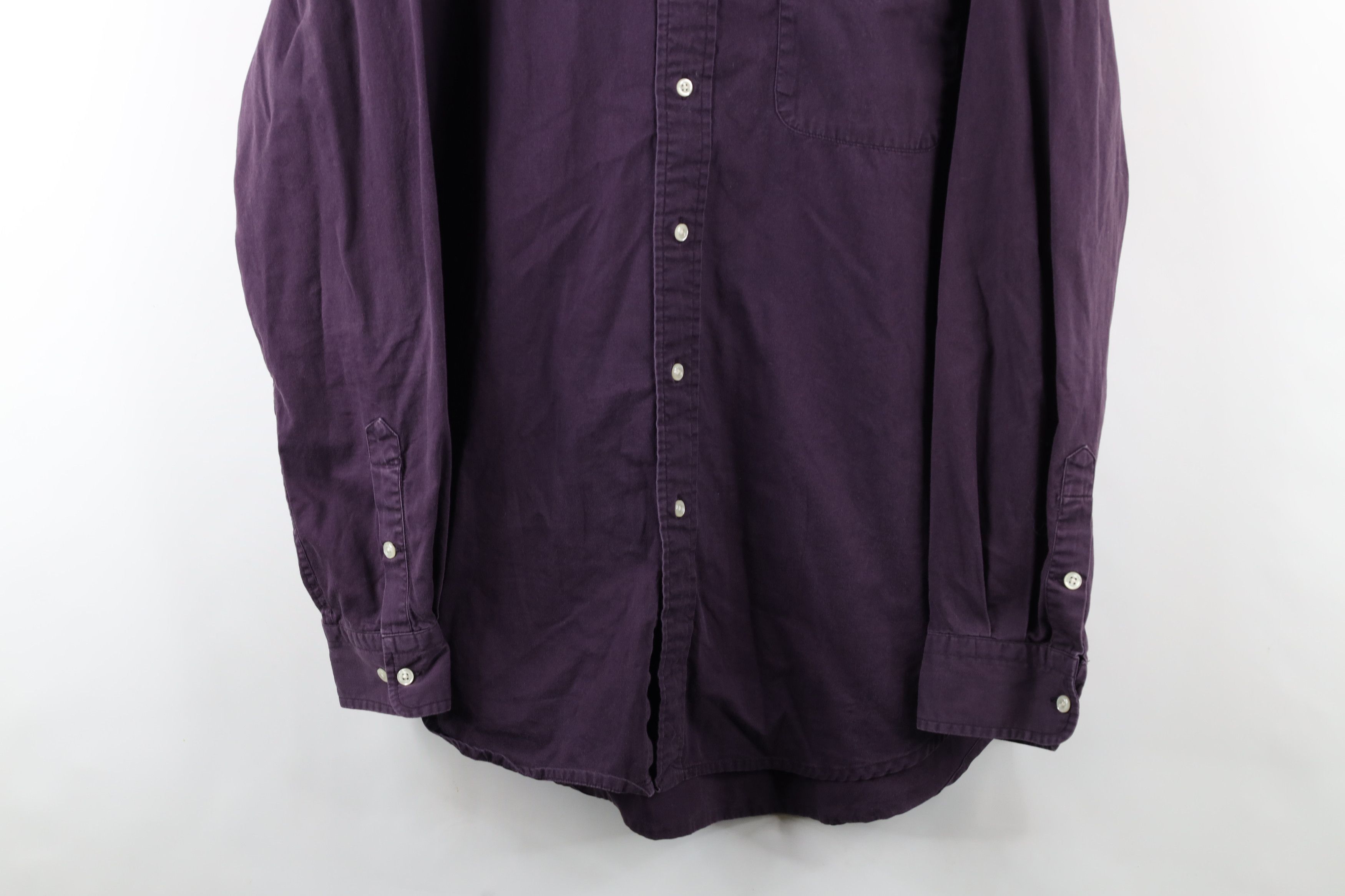 Ralph Lauren × Vintage Vintage 90s Ralph Lauren Collared Button Down Shirt Purple Size US L / EU 52-54 / 3 - 3 Thumbnail