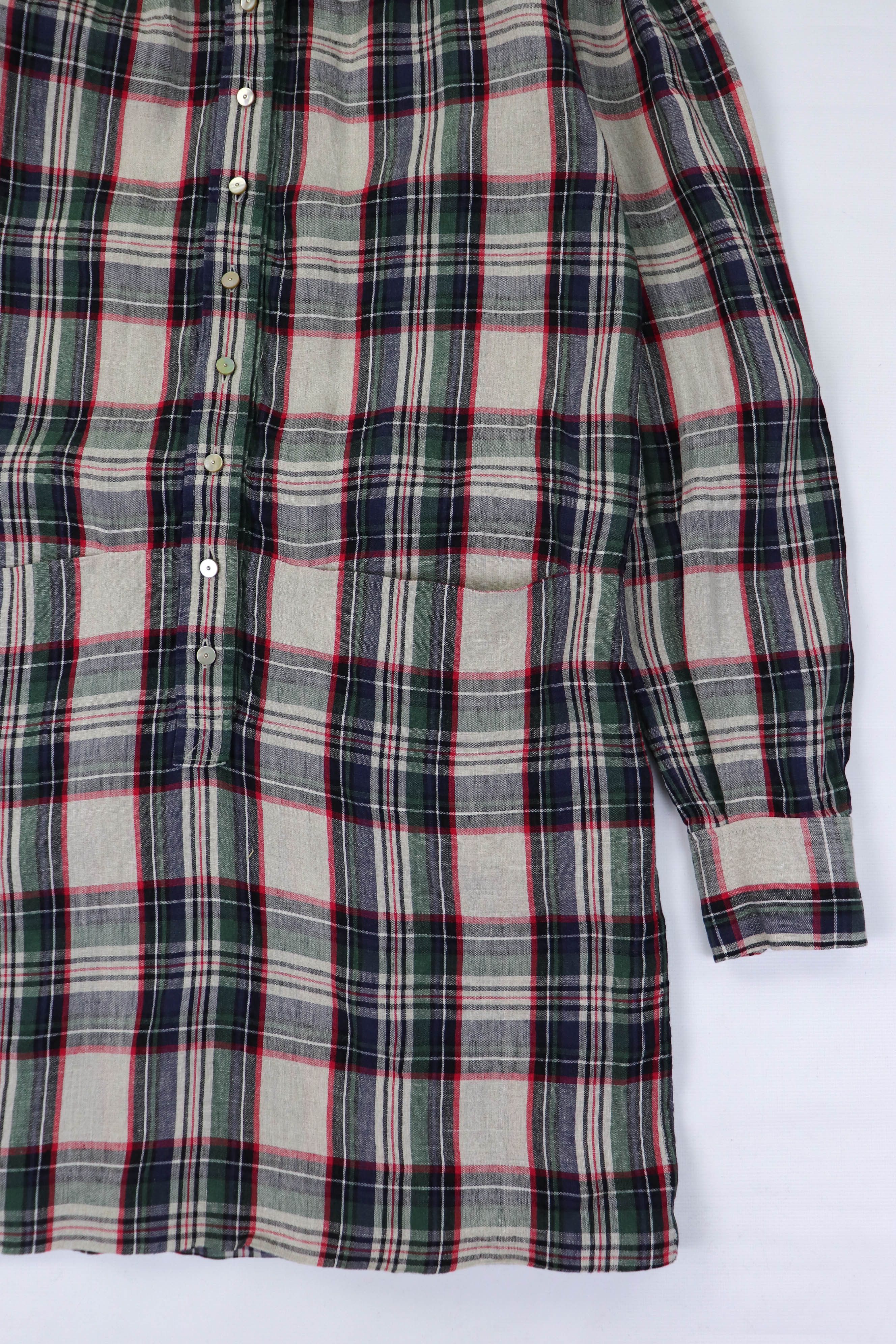 Balenciaga Balenciaga 2010 Collection Ruffled Plaid Linen Summer Dress Size XS / US 0-2 / IT 36-38 - 8 Thumbnail