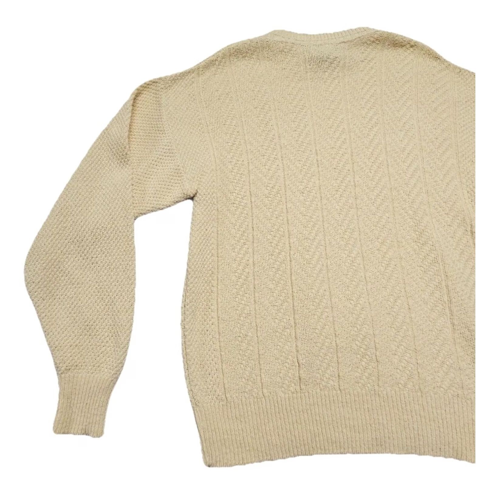 Vintage VINTAGE USA Cotton Knit Sweater Mens L Cream Textured Chunky Classic Minimalist Size US L / EU 52-54 / 3 - 7 Thumbnail