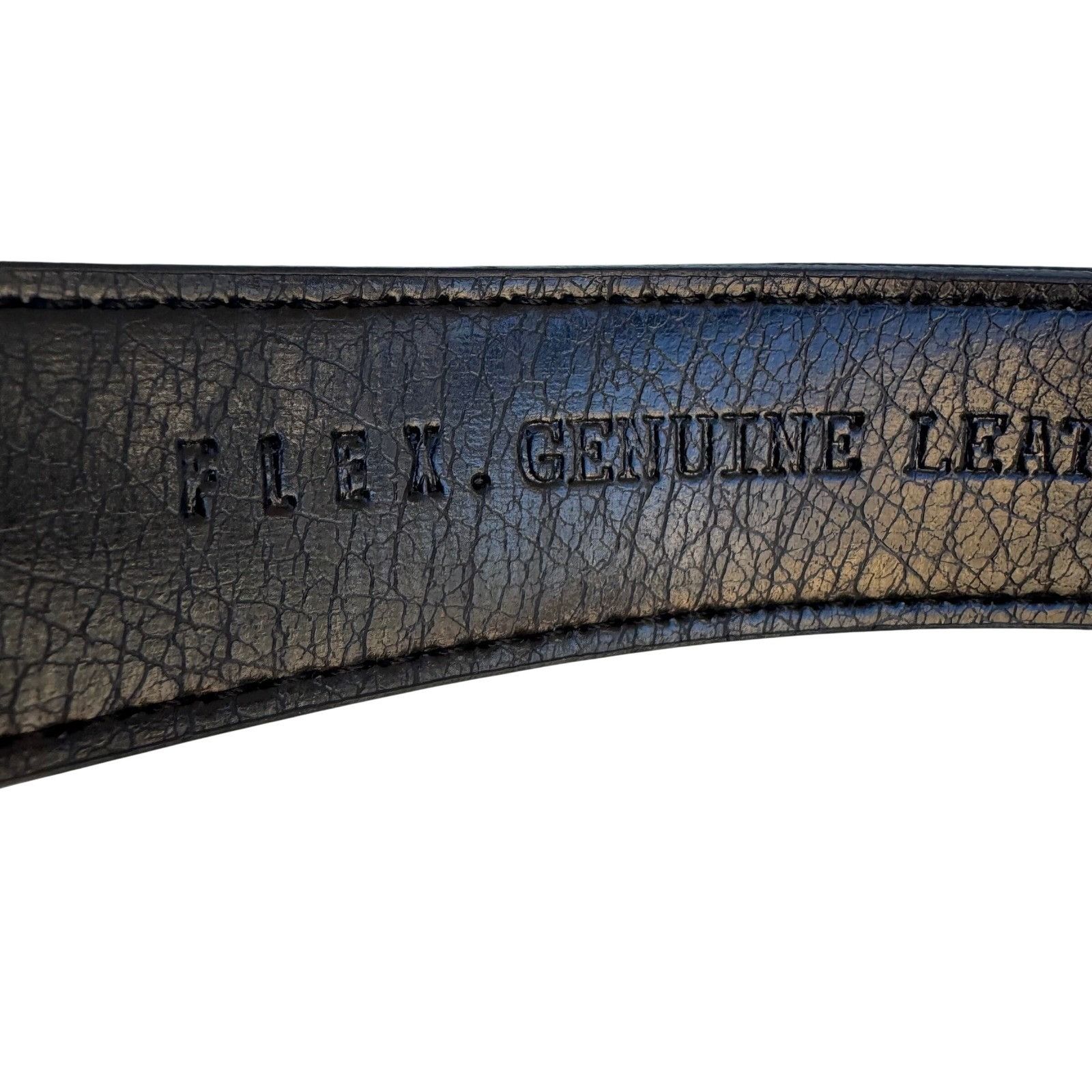 Other Flex Black Genuine Leather Belt Gold Button Lever Buckle Mad Size ONE SIZE - 3 Thumbnail