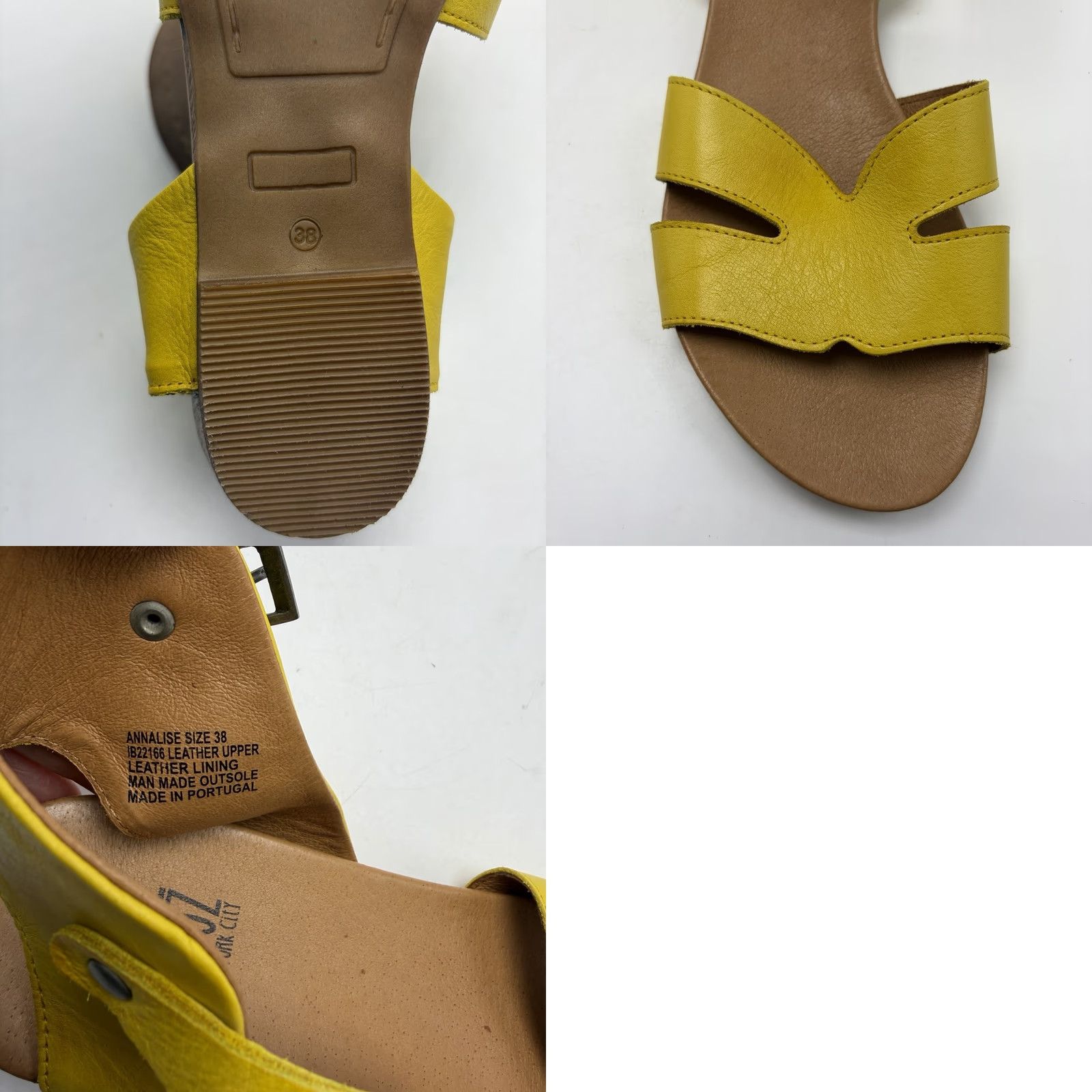 Vintage Miz Mooz Annalise Sandal Ankle Strap Womens 7.5 Yellow Leather Casual EU 38 Size US 8 / IT 38 - 8 Thumbnail