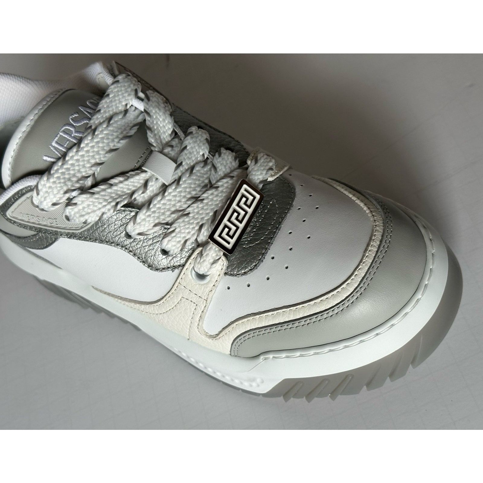 Versace Versace Odissea Leather White/Gray Sneakers 10 US 1015437 Size US 10 / EU 43 - 6 Thumbnail