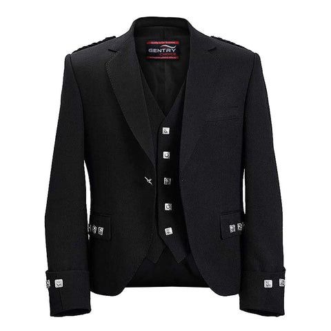 Handmade × Other Argyle Black Jacket & Vest Scottish Formal Outfit M Size US M / EU 48-50 / 2 - 1 Thumbnail