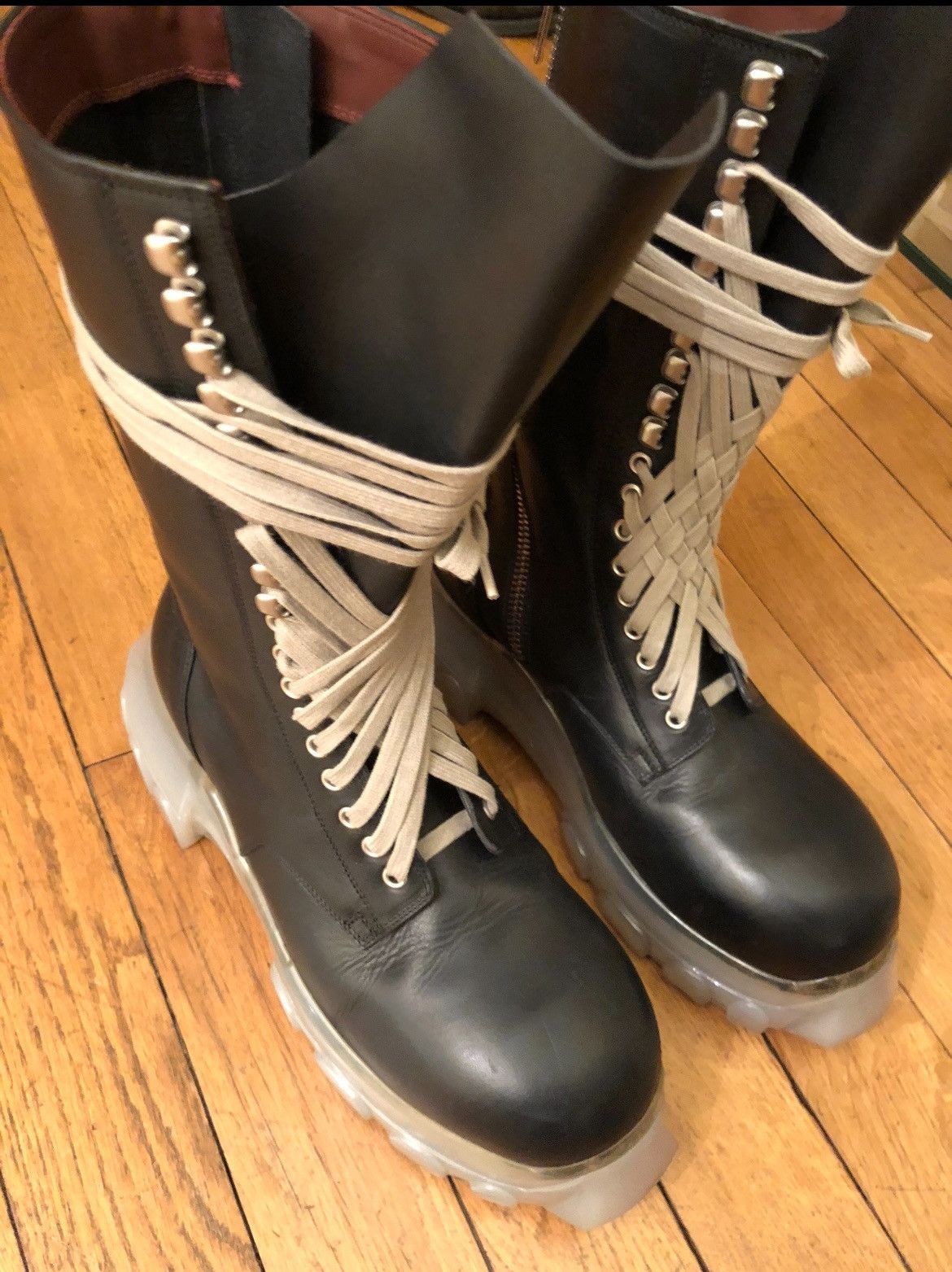 Rick Owens Mega Lace Bozo Tractor Boot Clear Sole New+Receipt Size US 10 / EU 43 - 8 Thumbnail