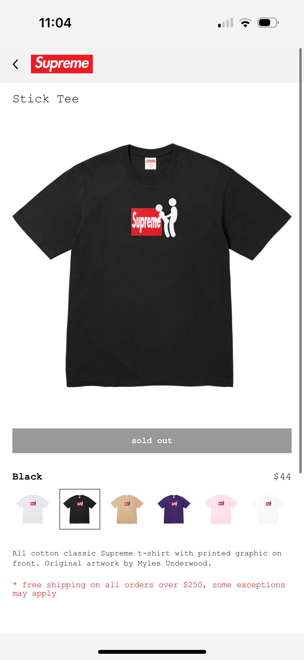 Supreme Supreme Stick Tee | Grailed