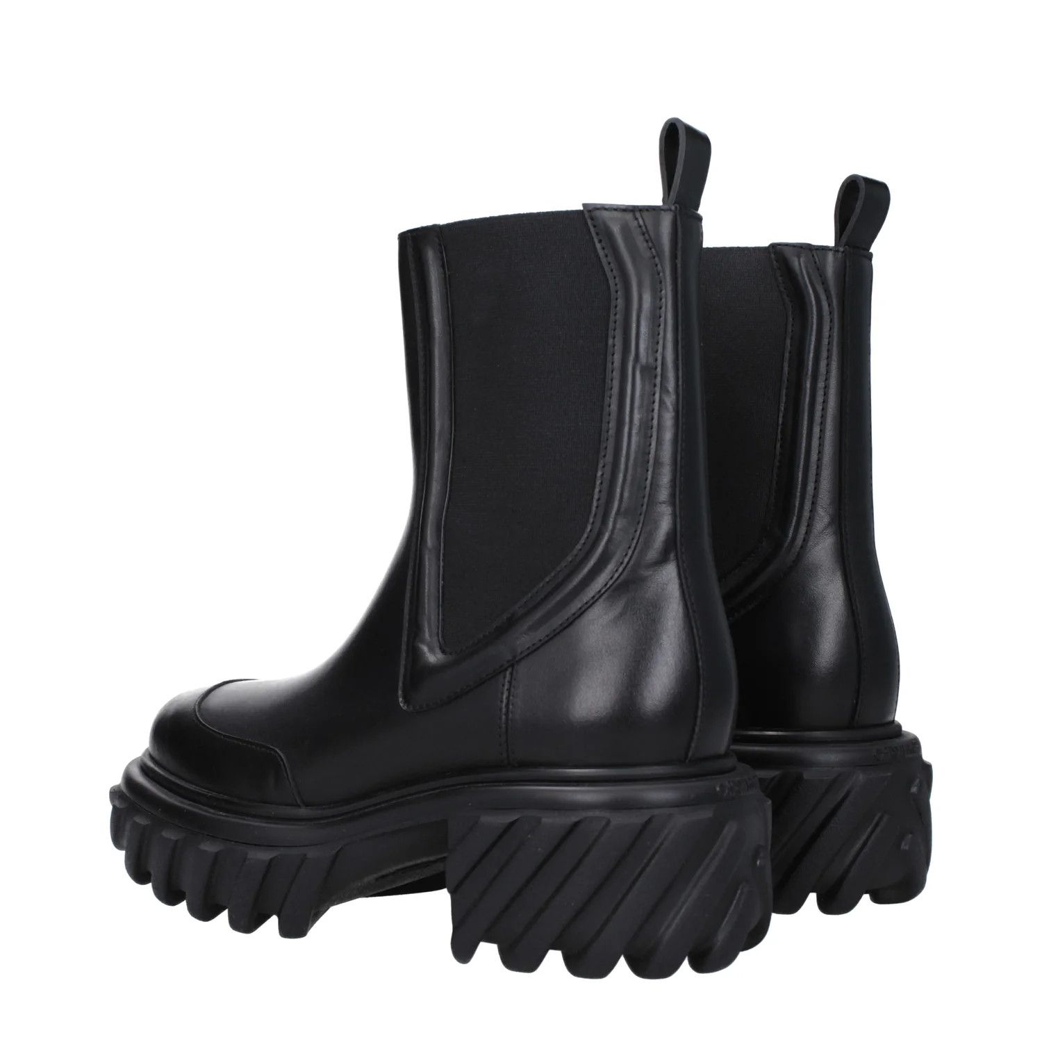 Off-White ob1o1e1124 Leather Ankle Boots in Black Size US 10 / IT 40 - 4 Thumbnail