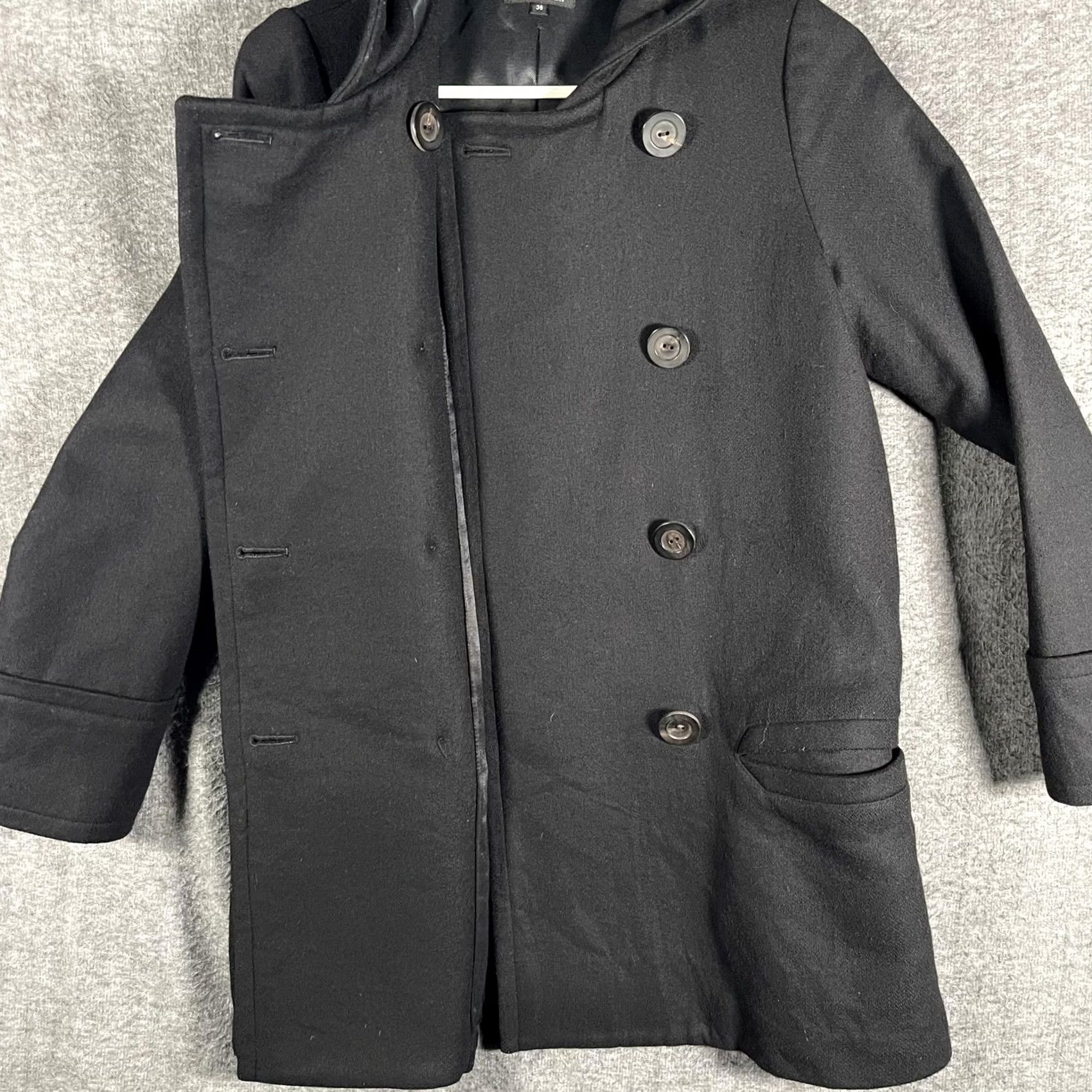 A.P.C. A.P.C. Coat Womens 36 Black Wool Cashmere Hooded Pea Coat Lined Poland Vintage No Size XS / US 0-2 / IT 36-38 - 5 Thumbnail
