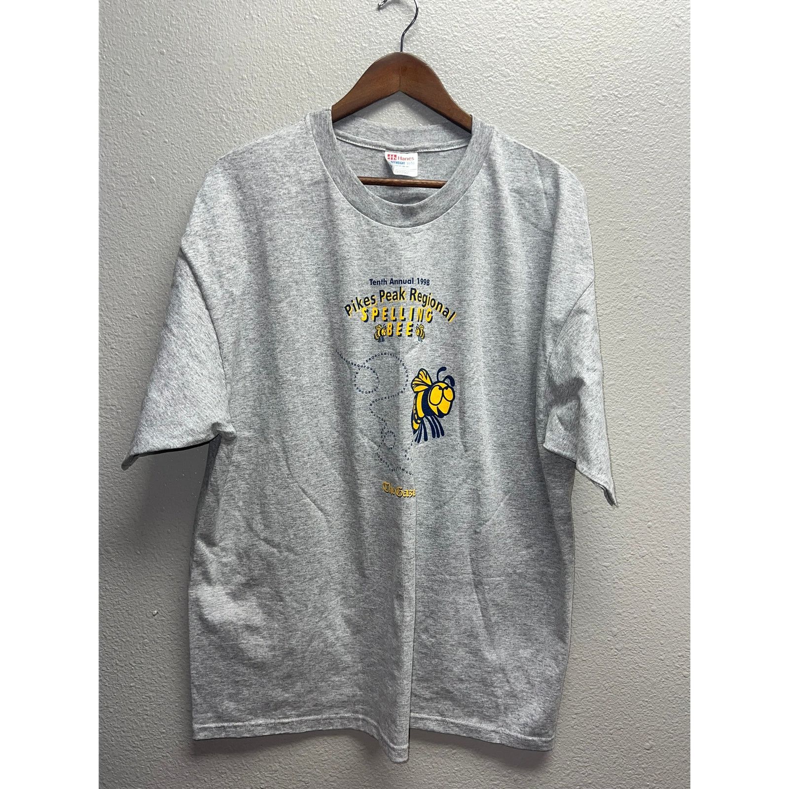 Hanes Vintage Spelling Bee Shirt Pikes Peak 1998 Gray Tee 90s XL Size US XL / EU 56 / 4 - 1 Thumbnail