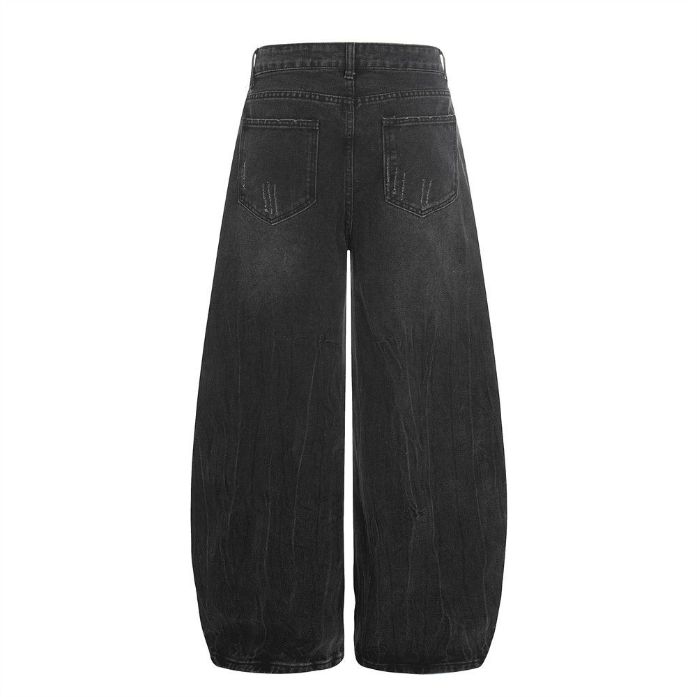 Japanese Brand Retro men's loose street style distressed curved blade jeans Size US 32 / EU 48 - 2 Thumbnail
