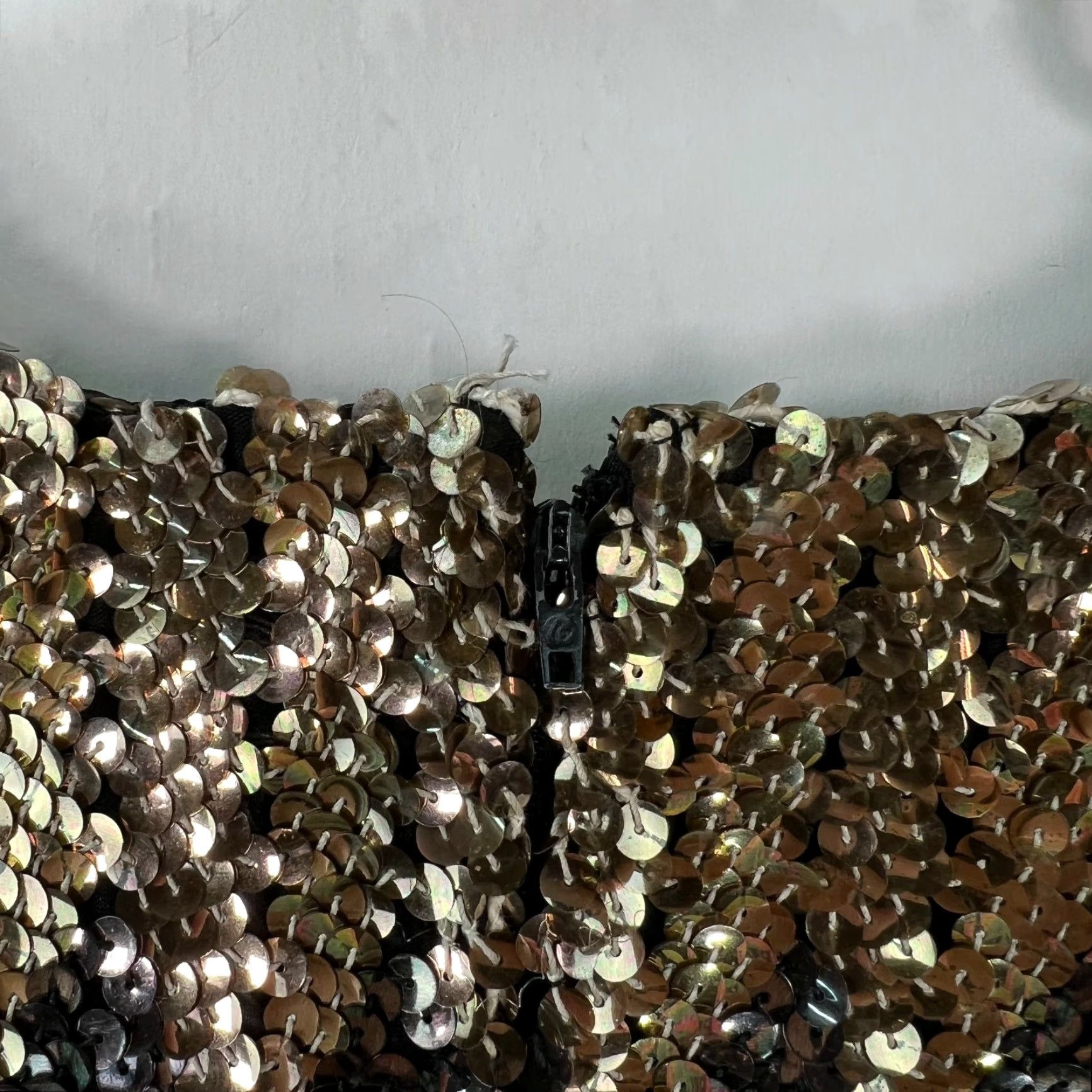 Vintage Womens Tank Top Black Sequin Back Zip Round Neck Sleeveless Size Medium 17in Chest 24in Length Solid Size M / US 6-8 / IT 42-44 - 6 Thumbnail