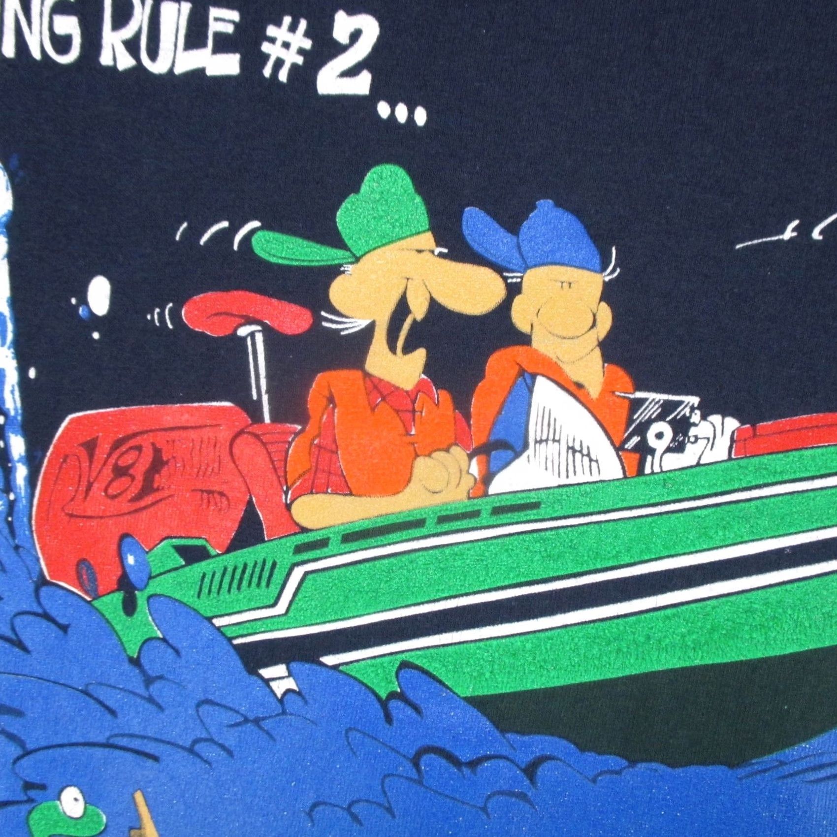Vintage VINTAGE 90s FISHING WIFE JOKE T-Shirt XL UNBALANCED LINES CARTOON 80s Size US XL / EU 56 / 4 - 6 Thumbnail