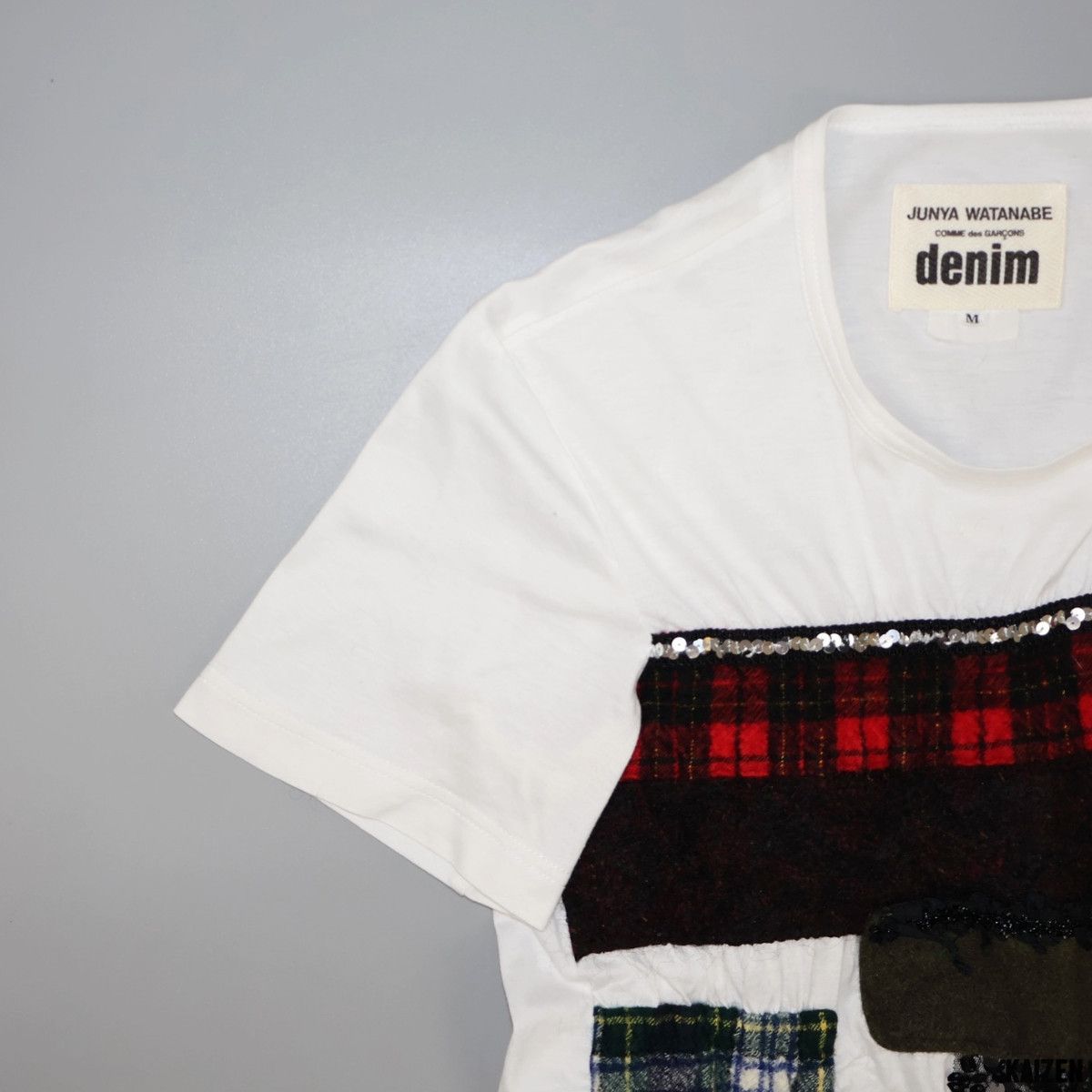 Comme des Garcons × Junya Watanabe JUNYA WATANABE x COMME DES GARCONS - SEQUIN PATCHWORK TEE Size M / US 6-8 / IT 42-44 - 3 Thumbnail