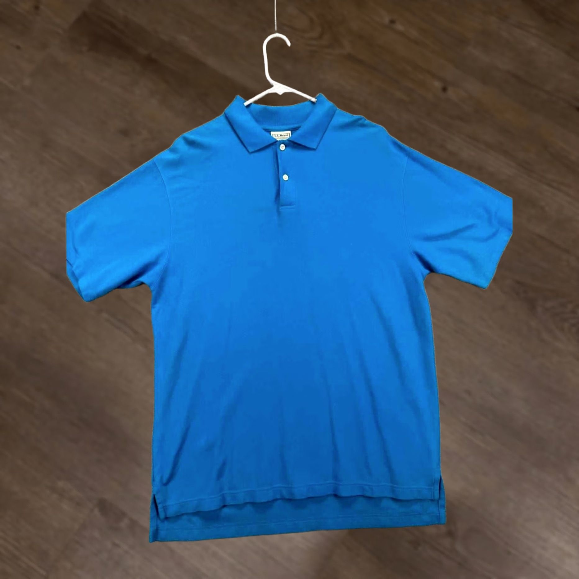 Vintage L.L. Bean Shirt Adult Medium Light Blue Polo Short Sleeve Rugby Mens Cotton Outdoor Walking Lightweight Size US M / EU 48-50 / 2 - 1 Thumbnail