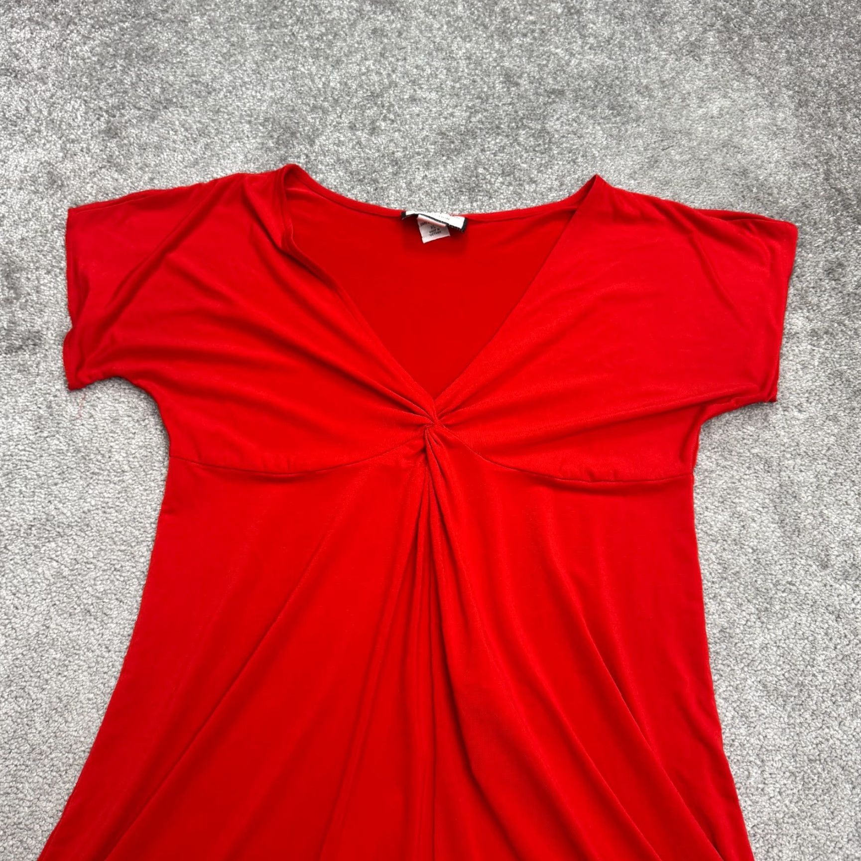 Mary McFadden Mary McFadden Collection Twisted Knot Front A-Line Dress Womens XL Red V-Neck Size XL / US 12-14 / IT 48-50 - 3 Thumbnail