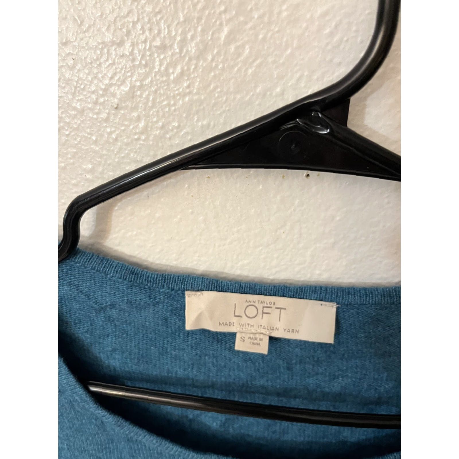 Ann Taylor VINTAGE Ann Taylor Loft Sweater Womens Small Blue Italian Yarn 3/4 Sleeve Pullover Wool? Not Wool. Size S / US 4 / IT 40 - 2 Thumbnail