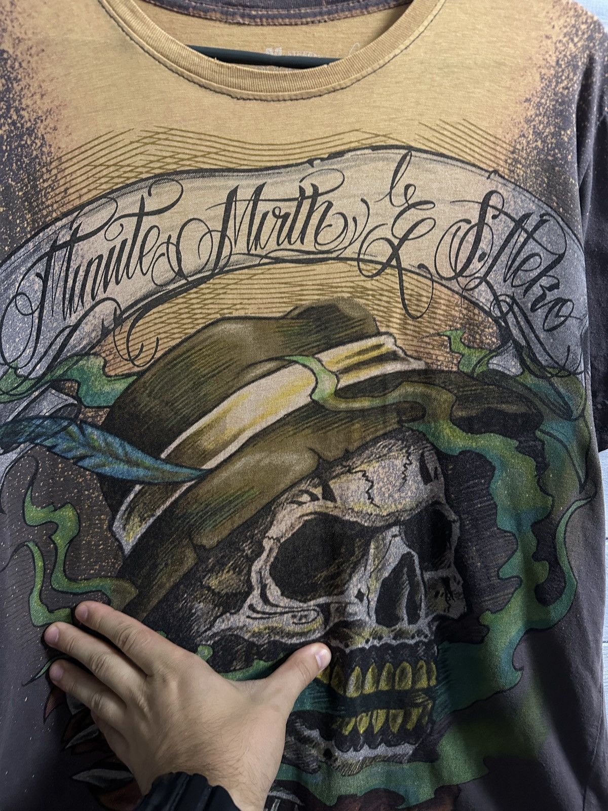 Affliction Rare T-Shirt Skull Minute Mirth Vintage Y2K Ed Hardy Style Size US M / EU 48-50 / 2 - 2 Thumbnail