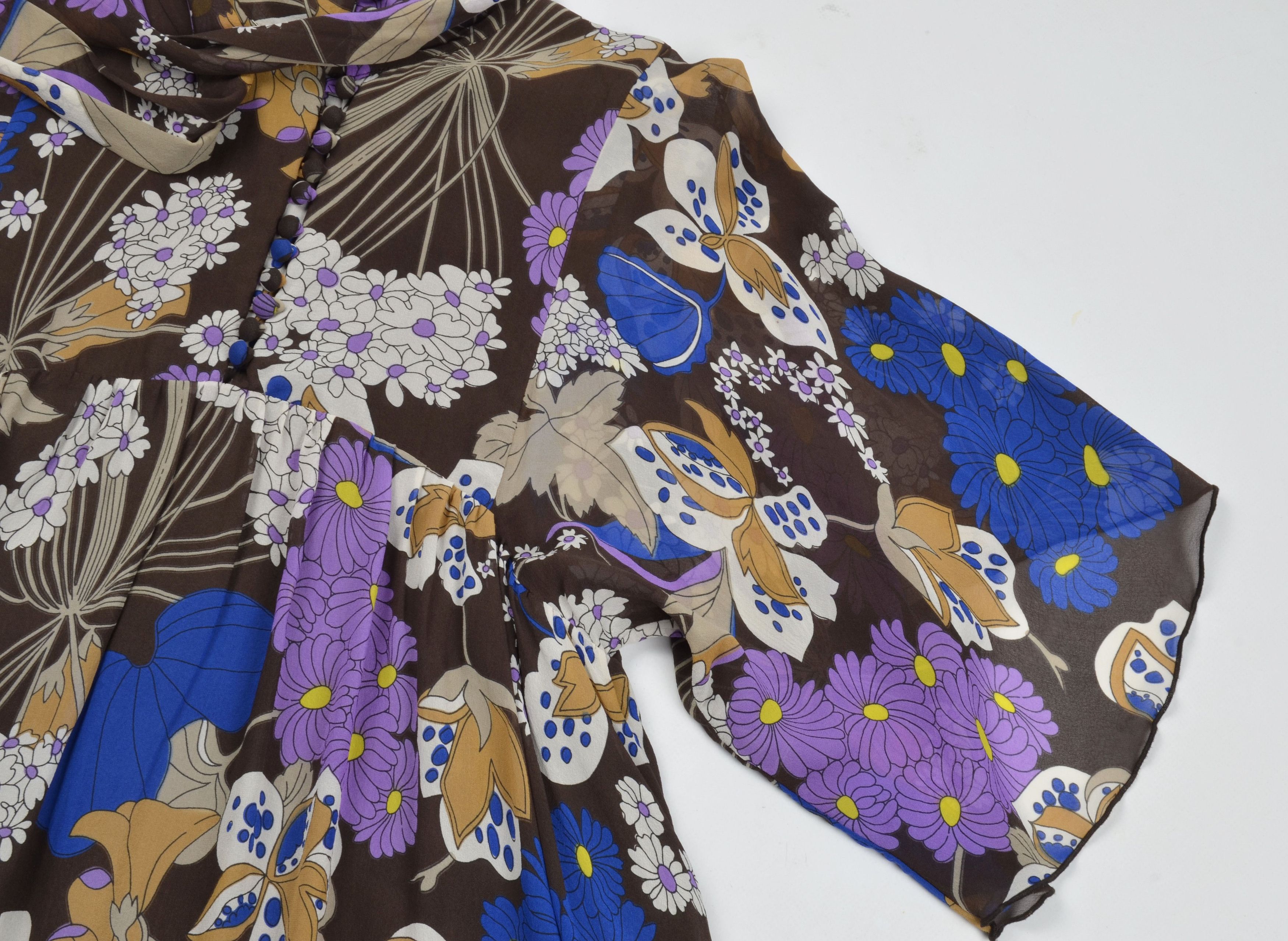 Other NoLita North Little Italy Y2K Fairy Floral Silk Flared Dress Size M / US 6-8 / IT 42-44 - 6 Thumbnail
