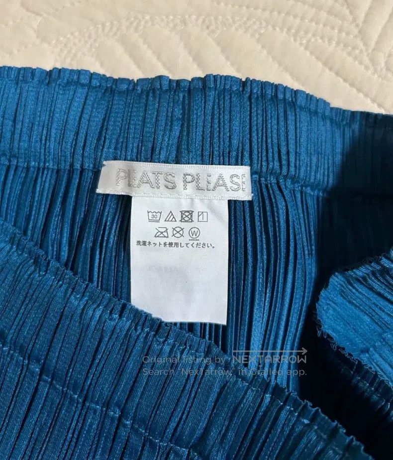 Issey Miyake Issey Miyake size:5 Blue Straight-Leg Pants Size 31" - 2 Thumbnail