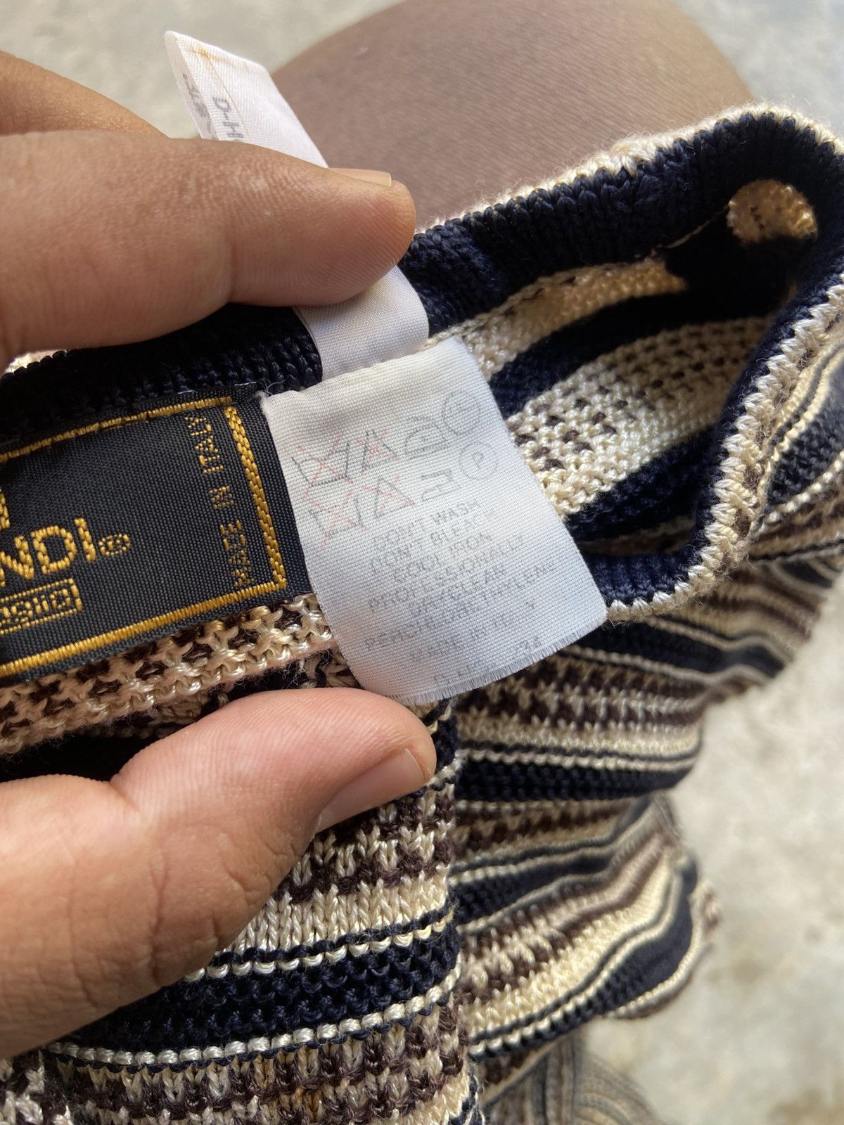 Fendi Archive SS98 Fendi ‘Maglia Striped’ Essential Line Knit Tee Size US L / EU 52-54 / 3 - 8 Thumbnail
