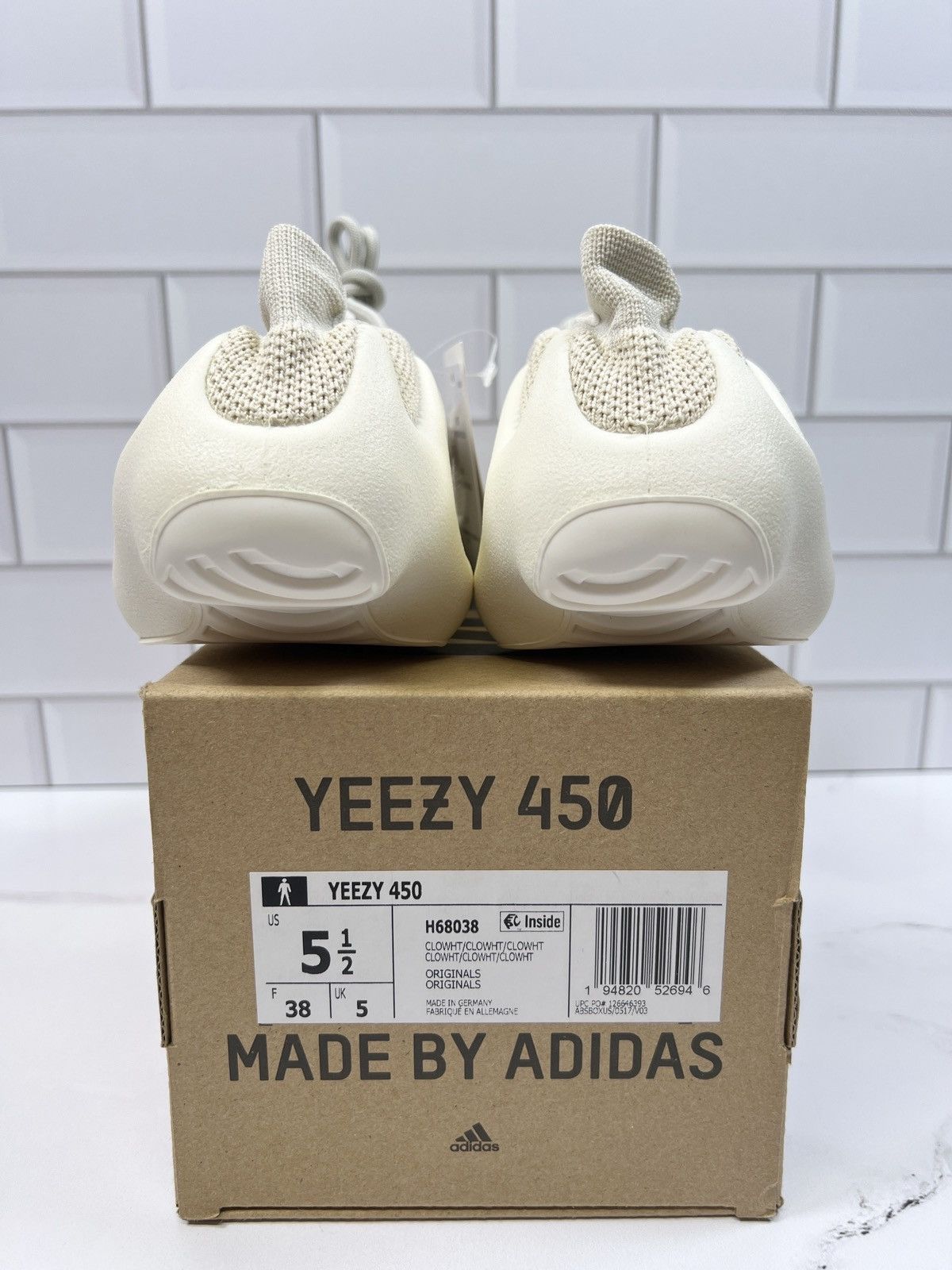 Adidas NEW Adidas Yeezy Boost 450s 450 Cloud White Whites Size US 5.5 / IT 35.5 - 3 Thumbnail