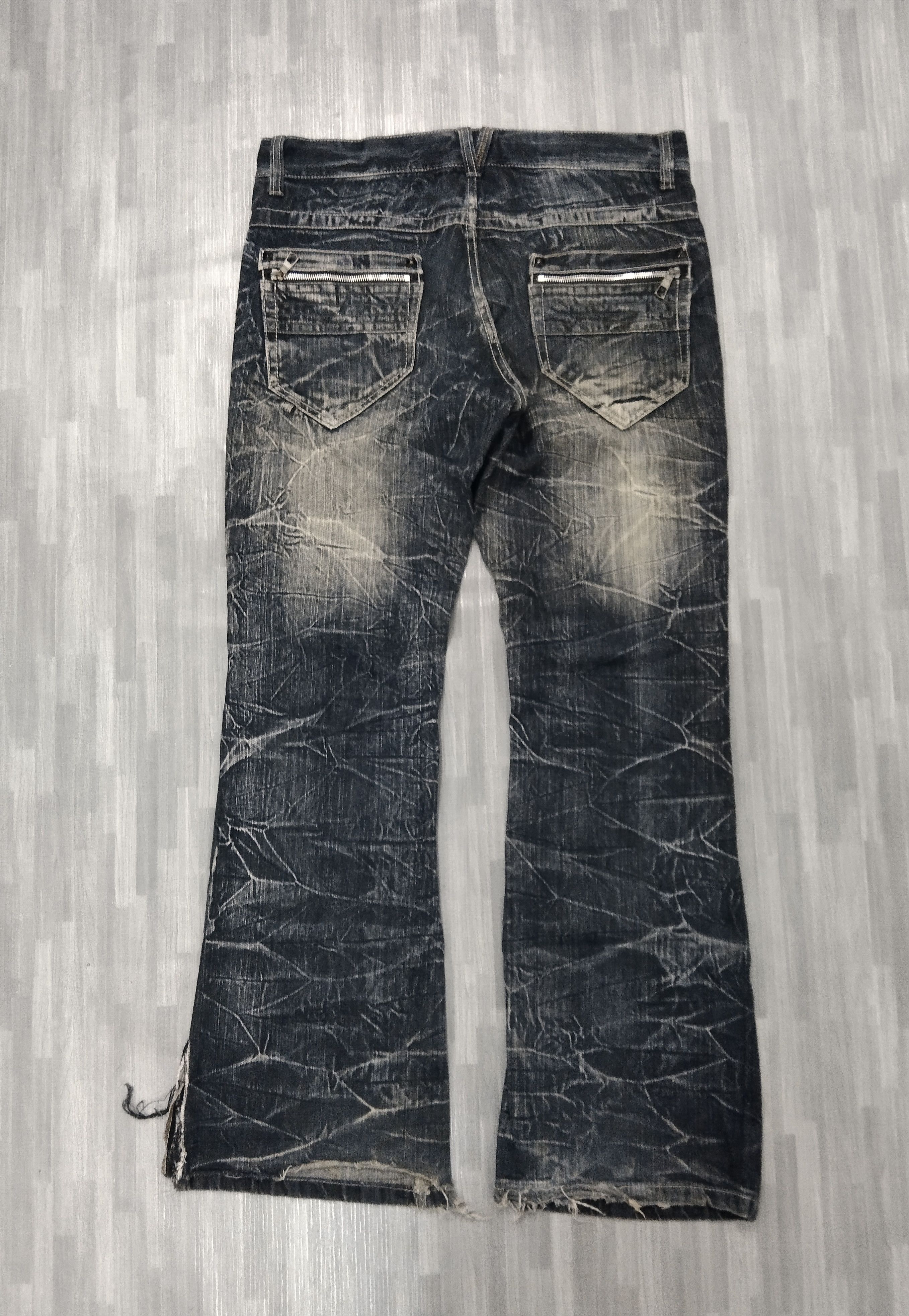 Japanese Brand FLARE SICK RUSTY SALTY DOG DENIM PANTS Size US 34 / EU 50 - 3 Thumbnail