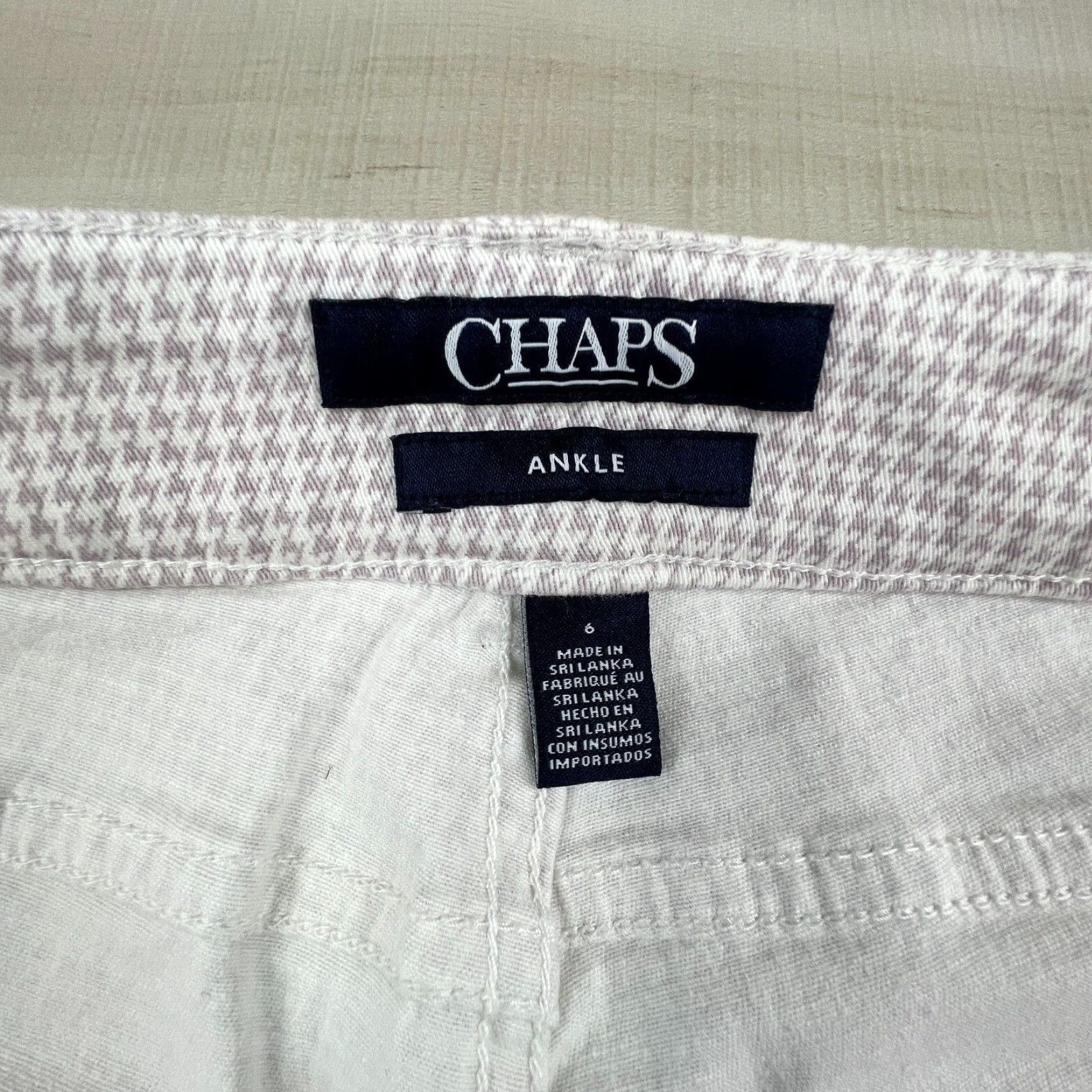 Chaps Chaps Womens Mid Rise Ankle Jeans, Multicolor Houndstooth Stretch Denim, Size 6 Size 28" / US 6 / IT 42 - 4 Thumbnail
