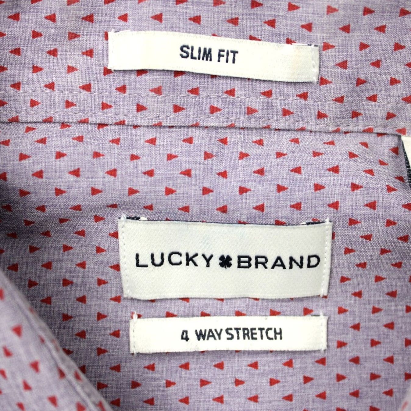 Lucky Brand Lucky Brand Shirt Mens 16-16 1/2 34/35 Purple/Red Geometric 4 Way Stretch Slim Shirt Mens Slim Geometric Purple Red Christmas Quando? Size US XL / EU 56 / 4 - 6 Thumbnail