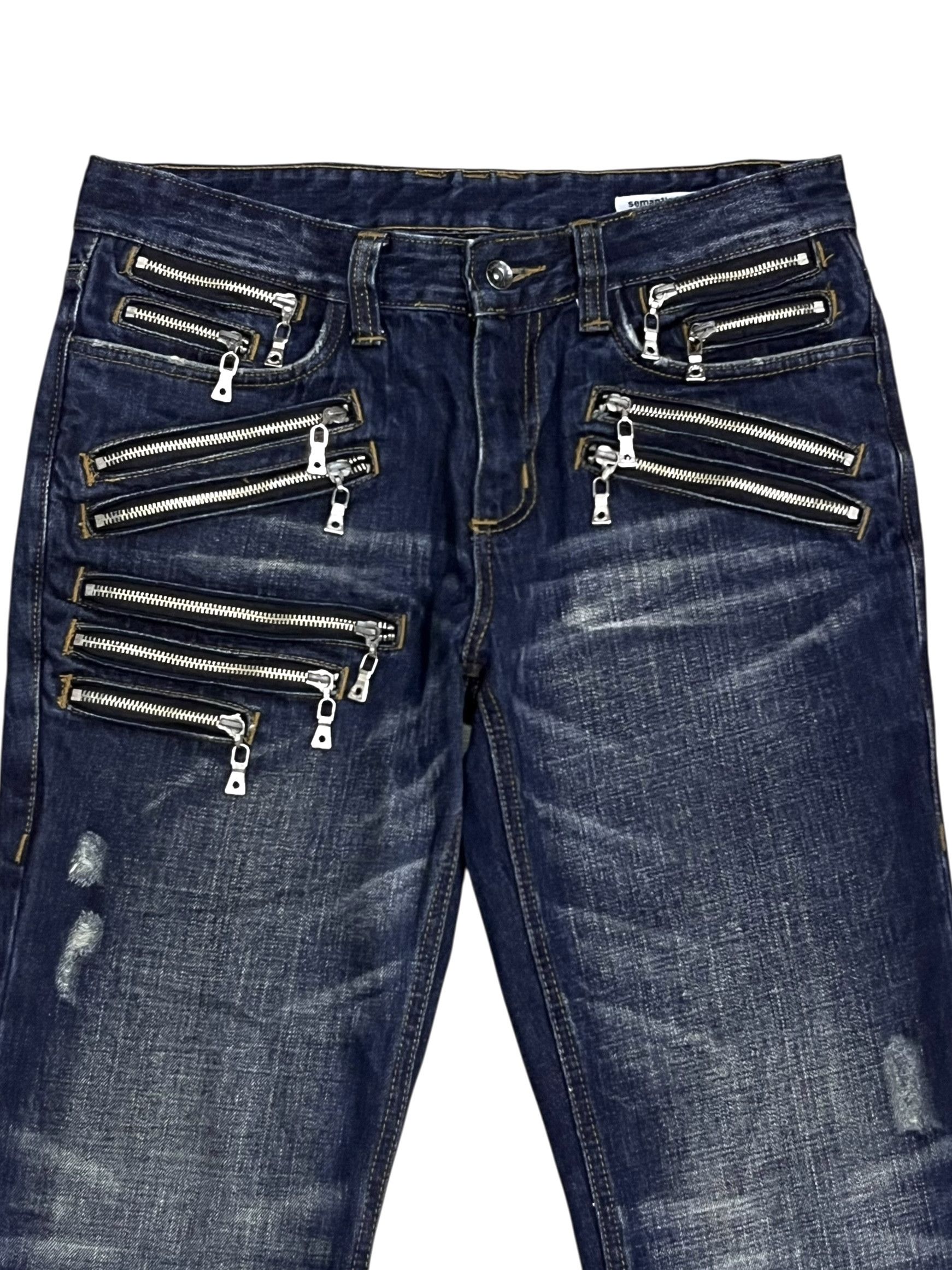 semanticdesign 🔥Ultra Rare Semantic Design Multi-Zipper Grunge Denim Size US 31 - 3 Thumbnail
