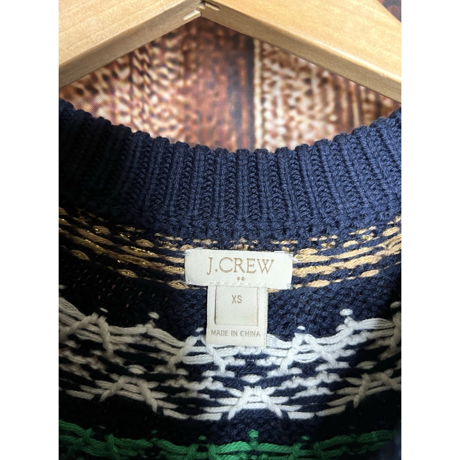 J.Crew J.CREW Womens Blue Knitted Christmas Pullover Sweater XS Size Pullover Knit Christmas Womens XS Blue Knitted Pullover Sweater Size XS / US 0-2 / IT 36-38 - 3 Thumbnail