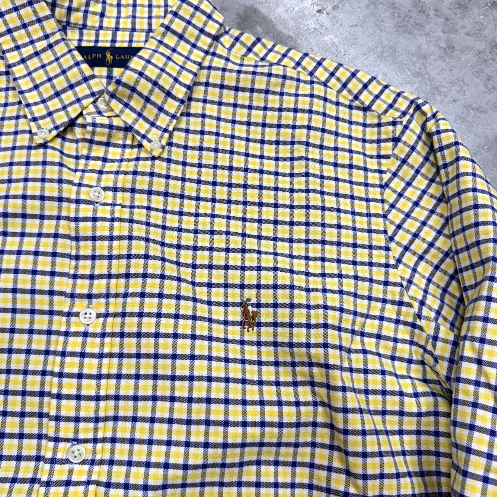 Ralph Lauren Ralph Lauren Shirt Mens XL Yellow Blue Check Button Down Long Sleeve Casual Size US XL / EU 56 / 4 - 3 Thumbnail