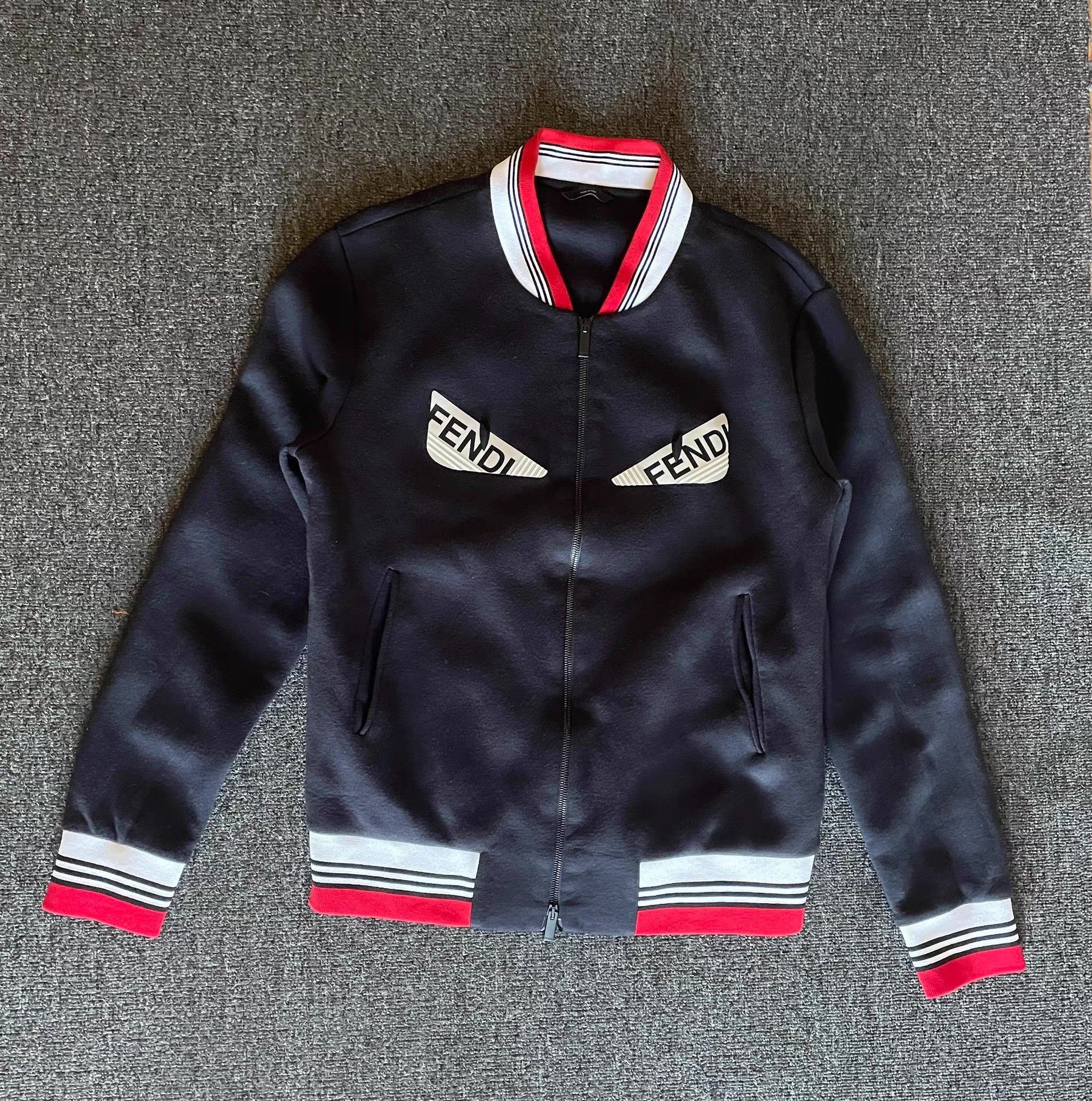 Fendi Black Bomber Jacket with Graphic Detail Size US M / EU 48-50 / 2 - 1 Thumbnail