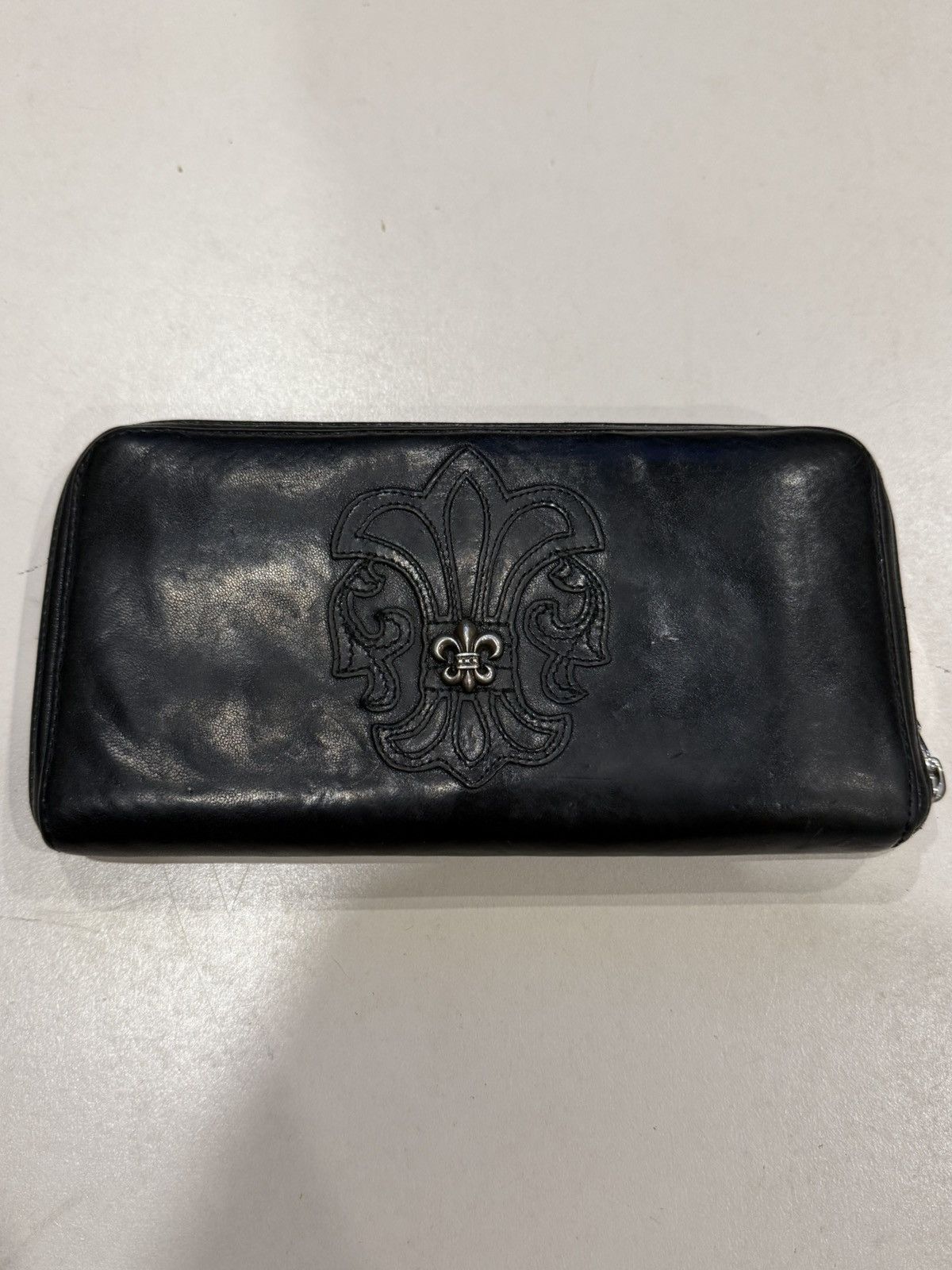 Chrome Hearts Chrome Hearts BS Fleur Wallet Black Leather Silver Scroll Size ONE SIZE - 3 Thumbnail