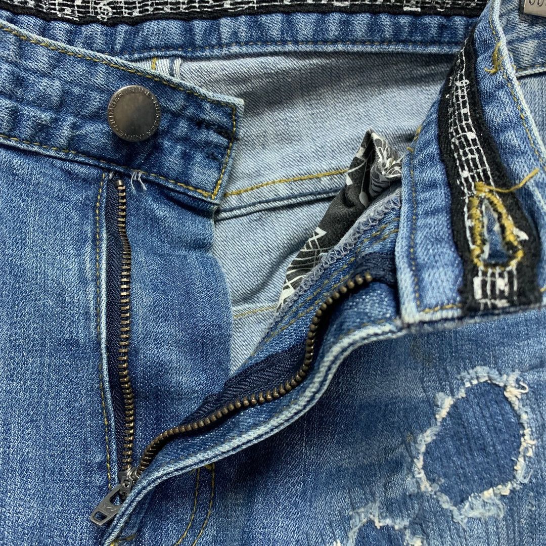 Number (N)ine NUMBER NINE NANO UNIVERSE CROPPED DISTRESSED DENIM JEANS Size US 33 - 10 Thumbnail