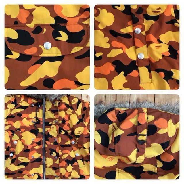 Bape 🔥Vintage🔥 BAPE Orange camo fur batting jacket a bathing ape Size US M / EU 48-50 / 2 - 4 Thumbnail