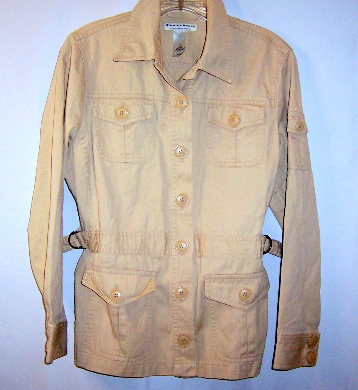 Liz Claiborne Crazy Horse Liz Claiborne-Women's Tan/Khaki Safari Jacket- M Size M / US 6-8 / IT 42-44 - 1 Thumbnail