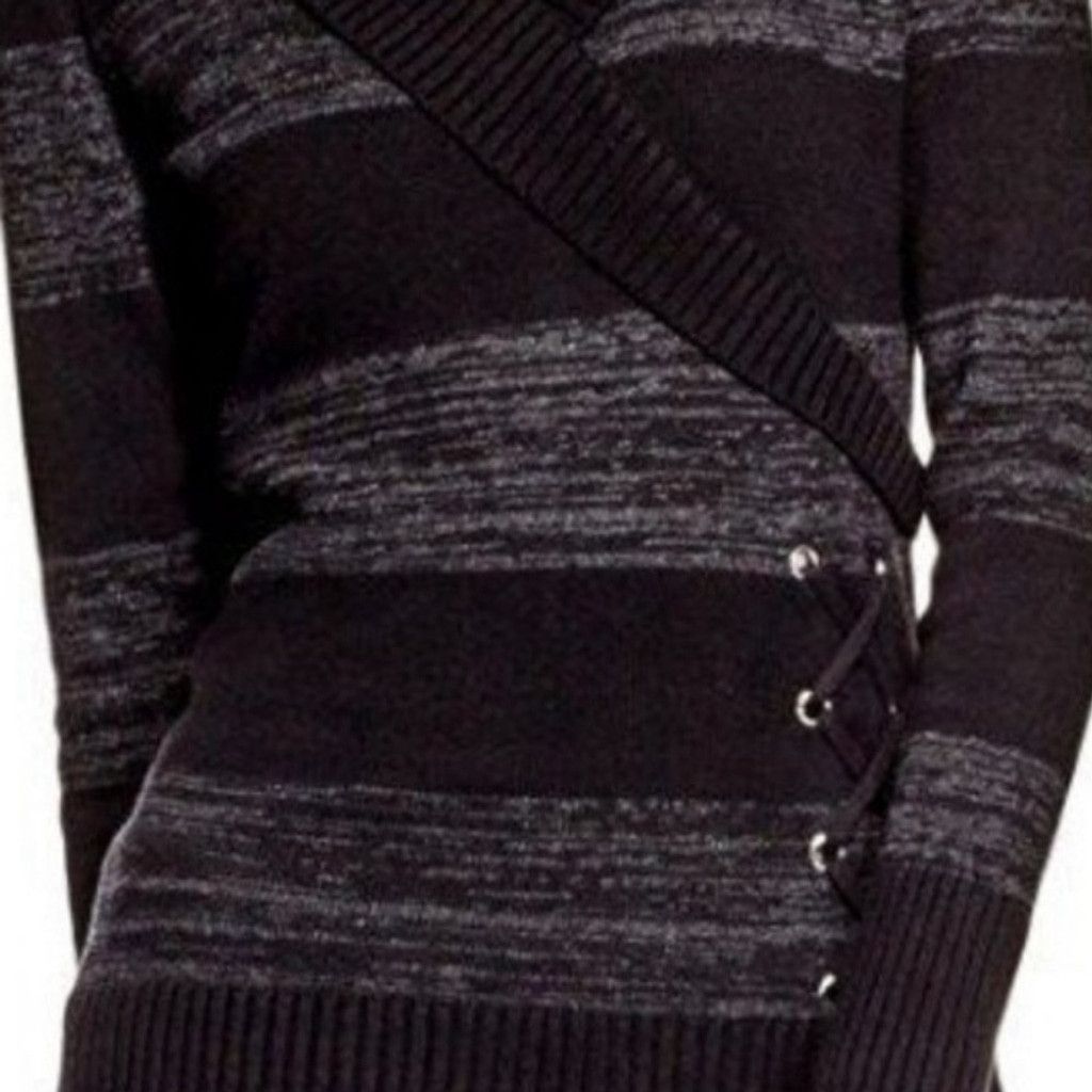 Guess Guess Women's Fitted Black/Grey Crossover Collar Lace Up XS Size XS / US 0-2 / IT 36-38 - 6 Thumbnail