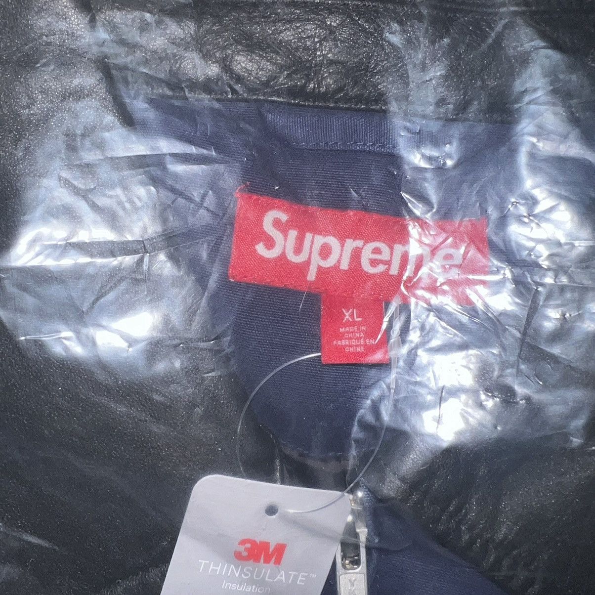 Supreme Supreme Leather Collar Utility Jacket Navy Size: XL Size US XL / EU 56 / 4 - 5 Thumbnail