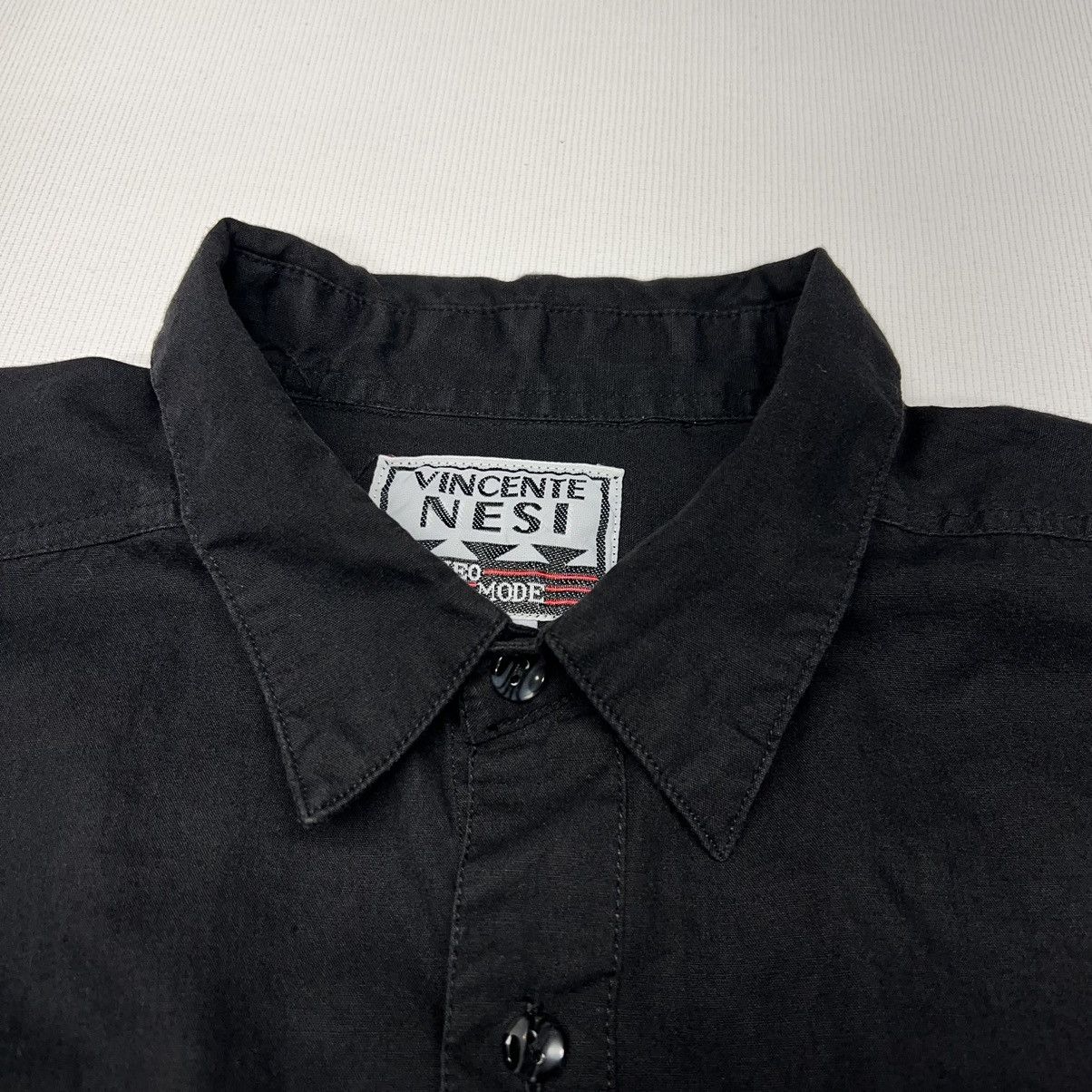 Vintage Vincente Nesi Button Up Shirt Black Pocket Cargo Patch Size US L / EU 52-54 / 3 - 5 Thumbnail