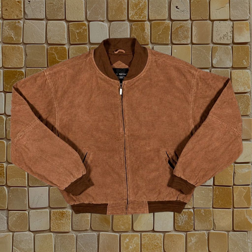 Vintage Croft & Barrow Bomber Jacket Mens Large Brown Genuine Leather Y2K Jacket, Men's