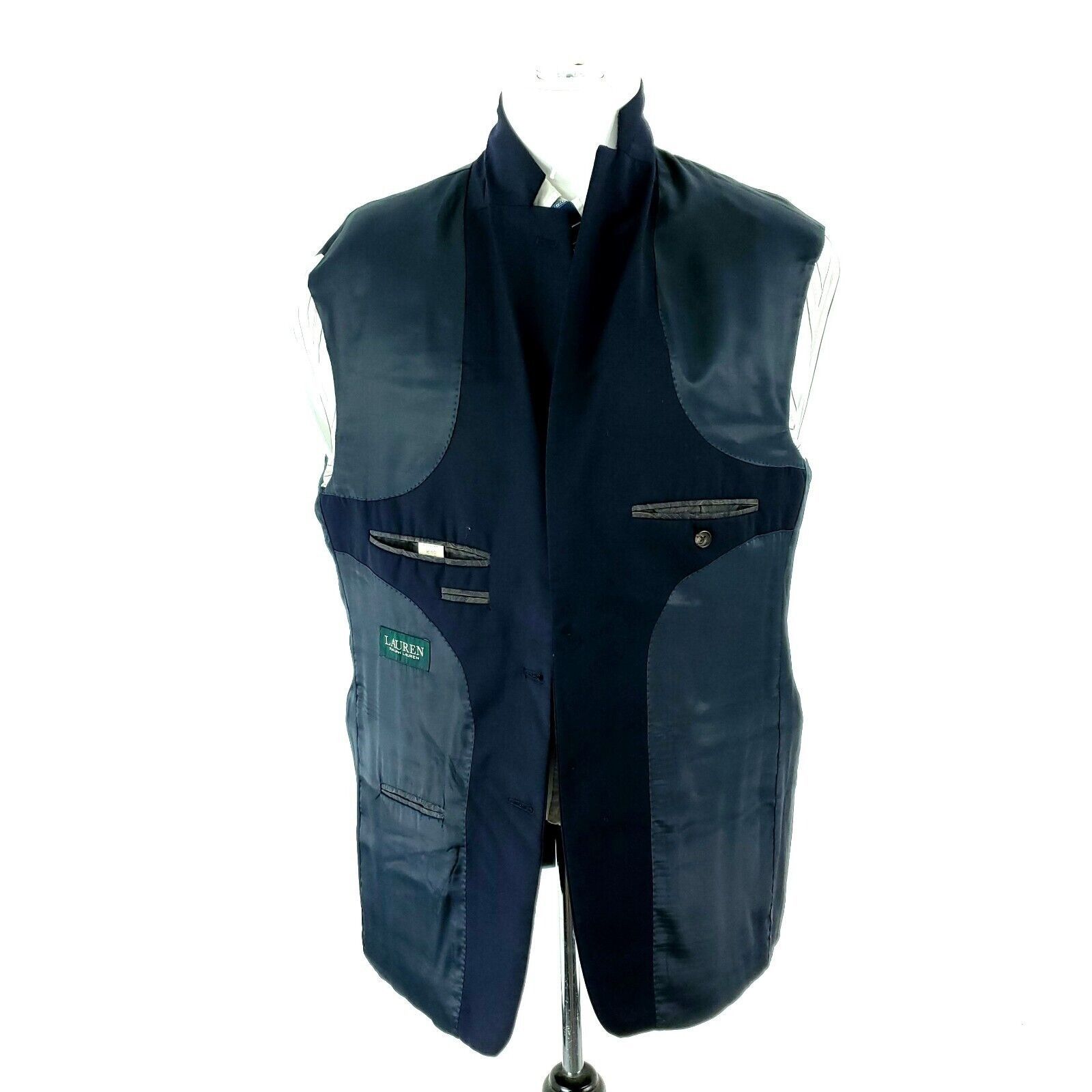 Lauren Ralph Lauren Lauren Ralph Lauren Wool 2 Button Blazer 40R Solid Blue Size 40R - 10 Thumbnail