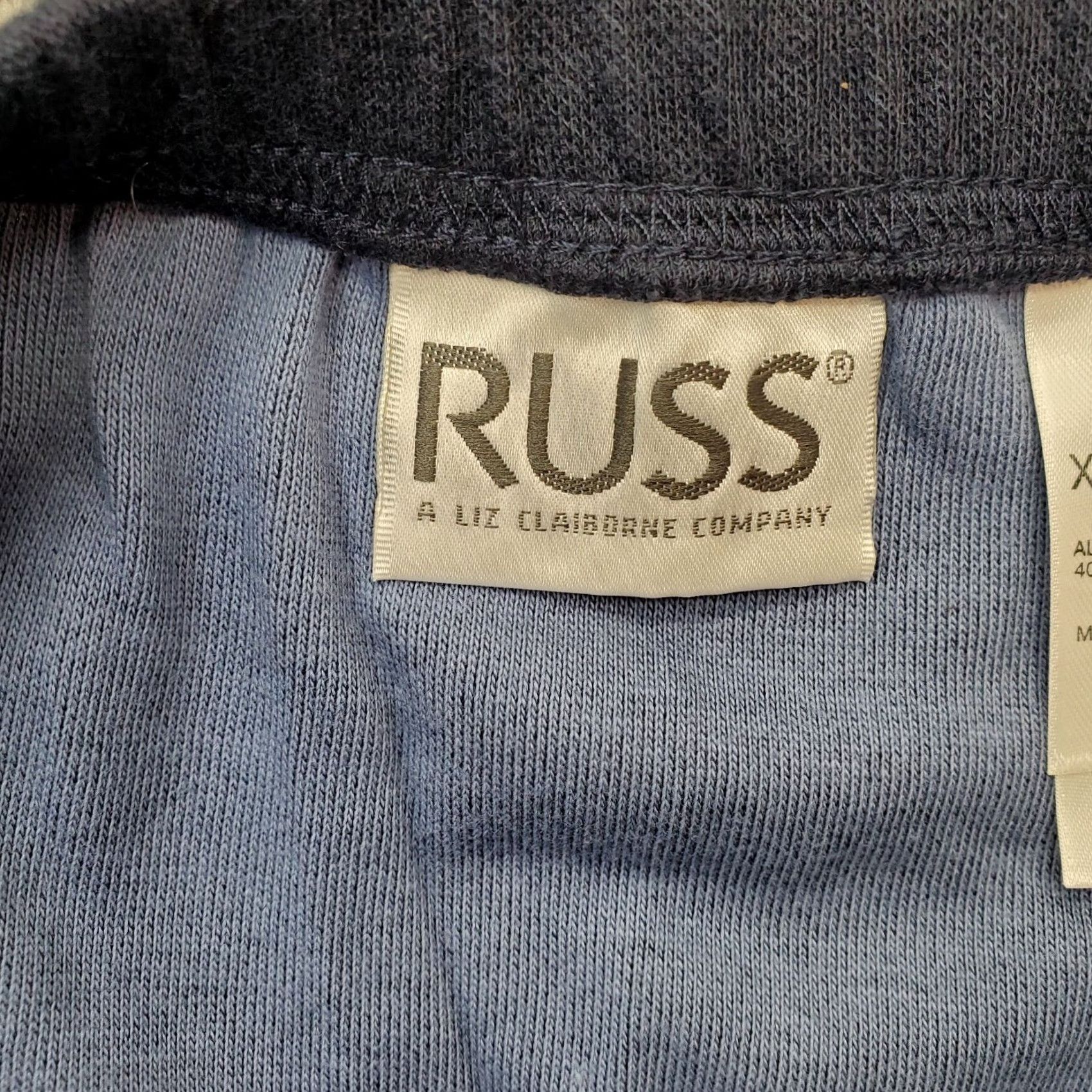 Vintage Russ Wrap Skirts Women XL Blue Short Length Buckle Adjustable Elastic Waist - Cotton, Casual, Outdoor, 90s? Size 40" / US 18 - 7 Thumbnail