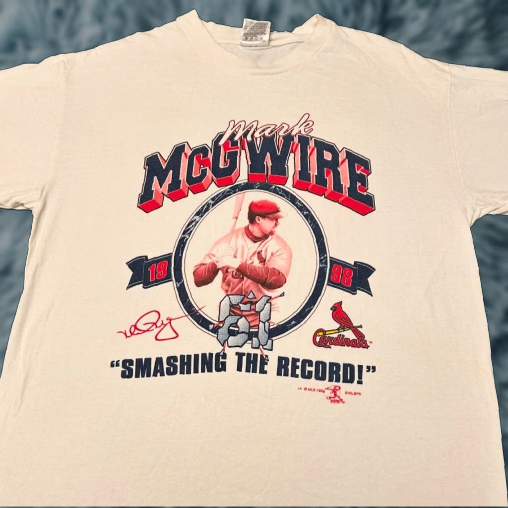 Vintage VINTAGE St. Louis Cardinals Mark McGwire 1998 VTG Shirt Mens Large Size L White 90s Sports USA Hip Hop MLB Shirt Mens Size US L / EU 52-54 / 3 - 1 Thumbnail